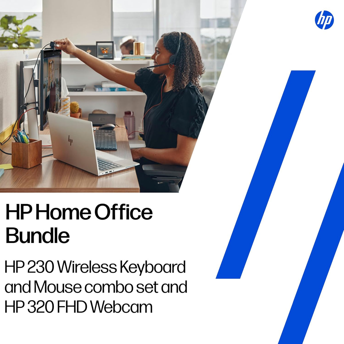 HP Home Office Bundle, 230 Wireless Mouse and Keyboard, 320 FHD USBA Webcam