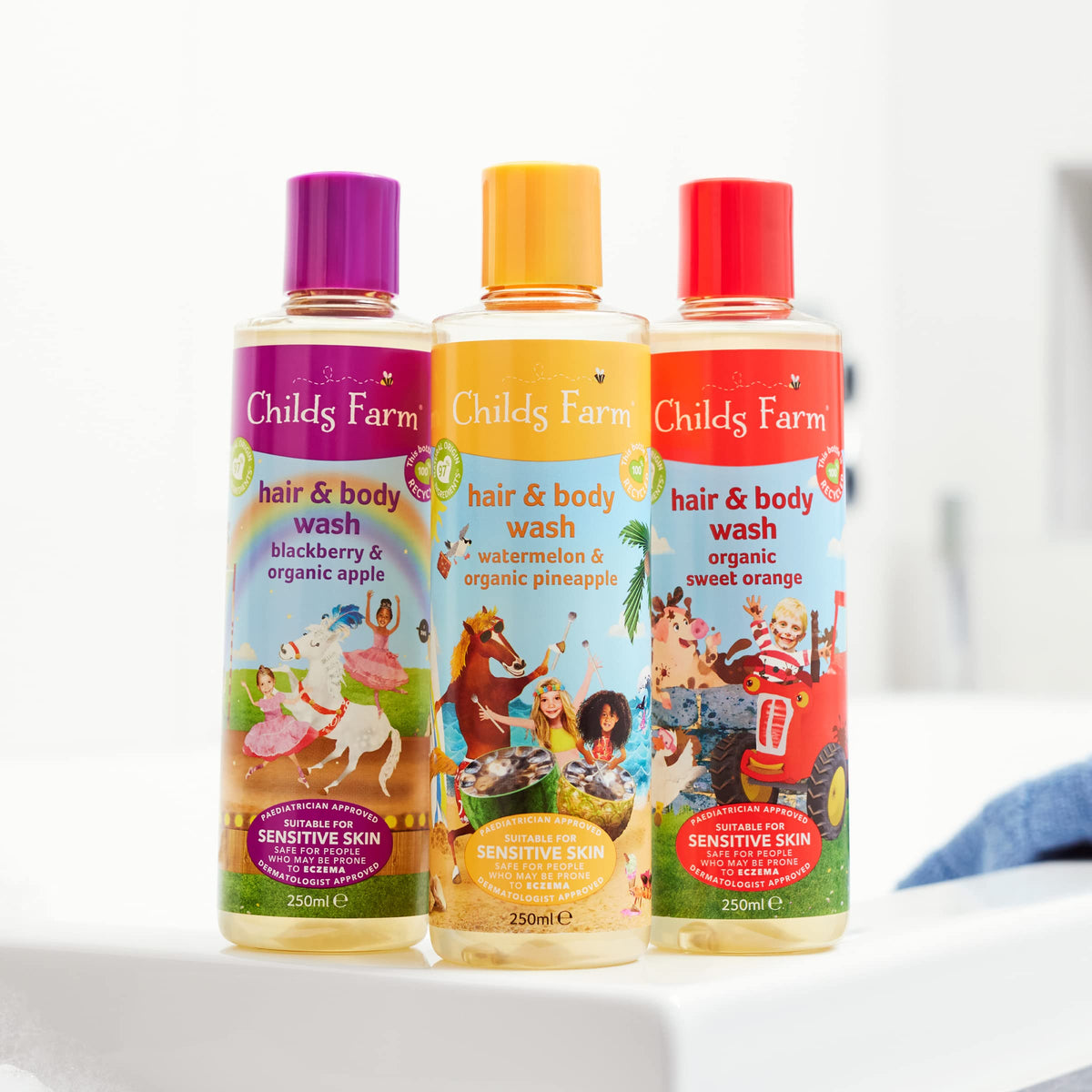 Childs Farm Kids Hair & Body Wash, Sweet Orange | Tear-free, Gently Cleanses | Suitable for Dry, Sensitive Skin, 250ml
