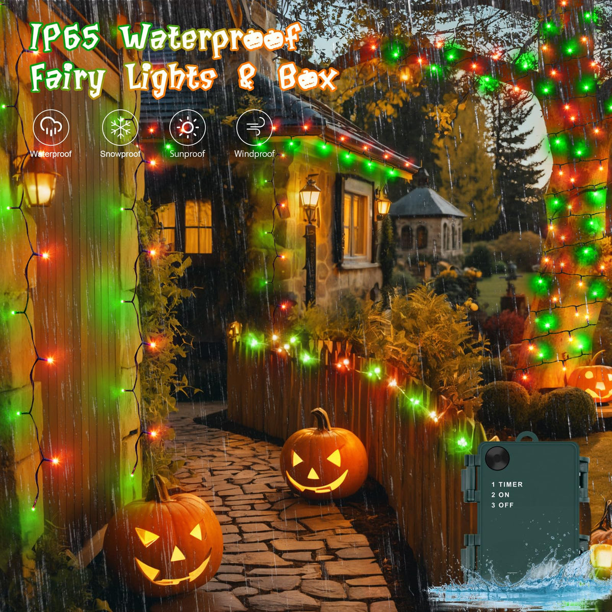 Gcstnn Battery Fairy Lights, 3M/9.8Ft 30LED Battery Powered Fairy Lights Indoor Outdoor with 6h Timer Waterproof String Lights On Green Cable,for Bedroom Christmas Tree Decorations,Garden-Cool White