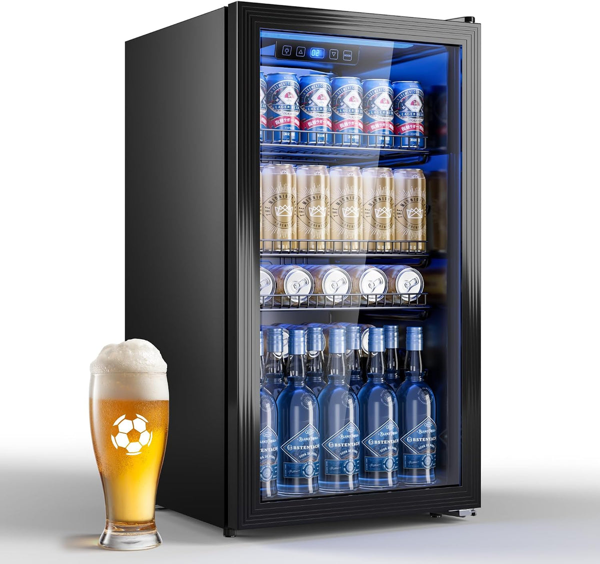 TRIUMPHKEY 90L Drinks Fridge with Glass Door, Beverage Cooler