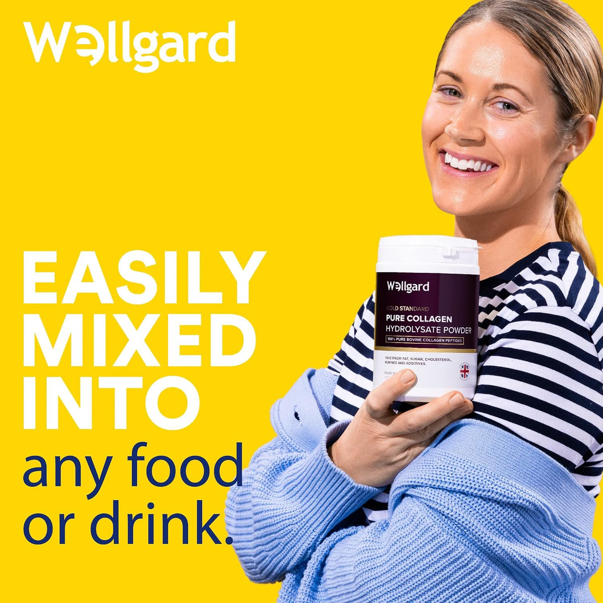 Collagen Powder, Gold Standard Bovine Collagen Peptides Powder by Wellgard - High Levels of The 8 Essential Amino Acids, Collagen Supplements for Women & Men, Halal Collagen, Made in UK