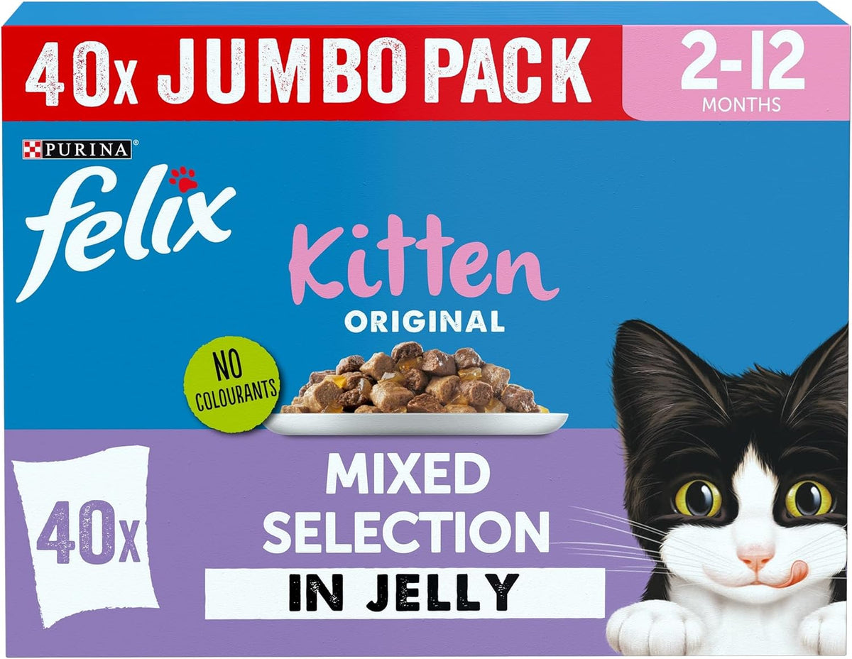 FELIX Original Kitten Mixed Selection in Jelly Wet Cat Food 40x85g