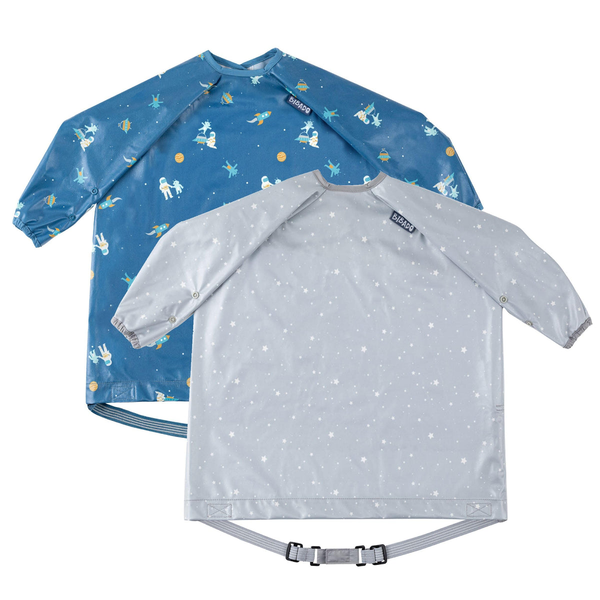 BIBaDO Long Sleeve Baby Bibs - Coverall Weaning Bib with Highchair Strap