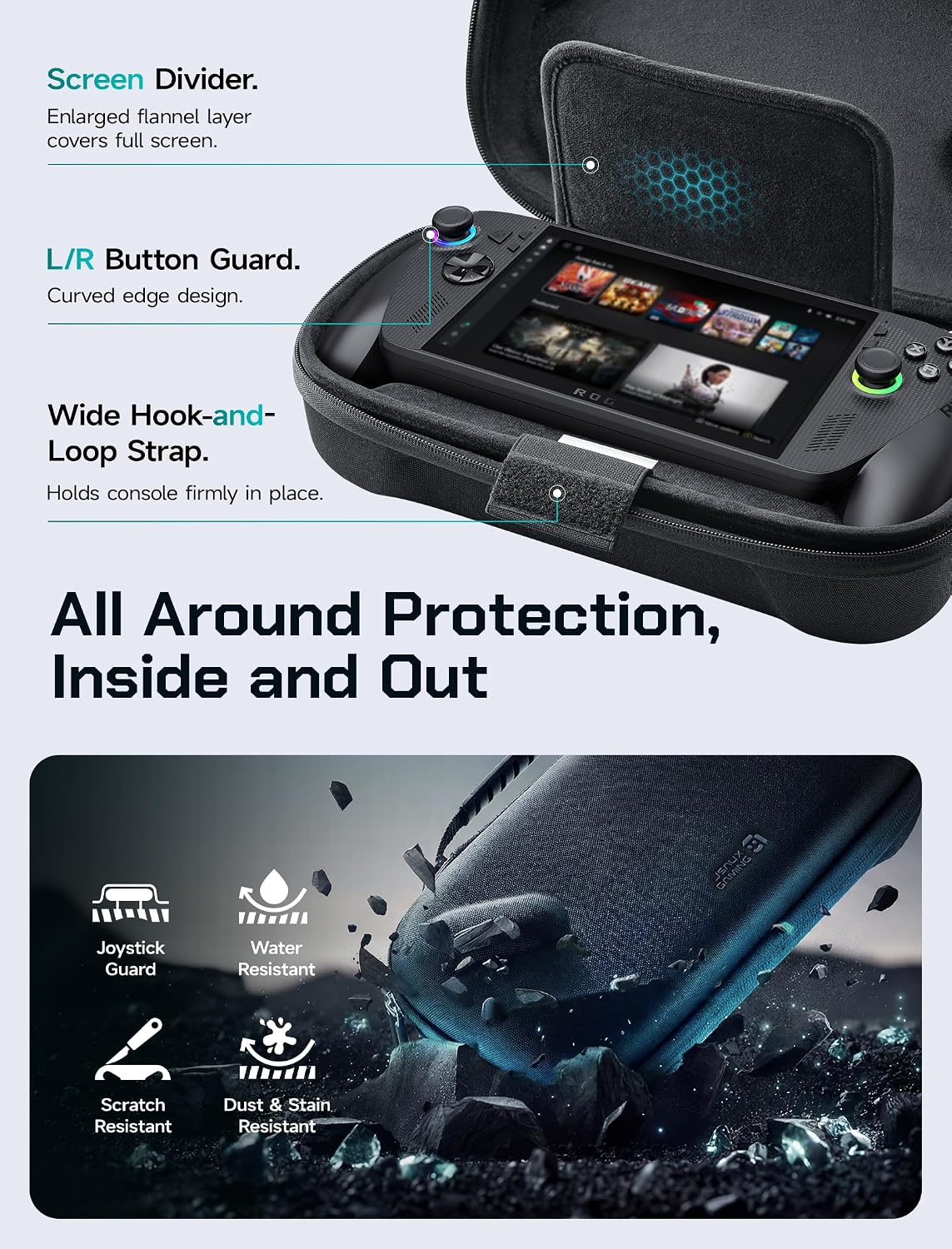 JSAUX Carrying Case for ROG Xbox Ally/Ally X, All-in-One Accessories Bundle