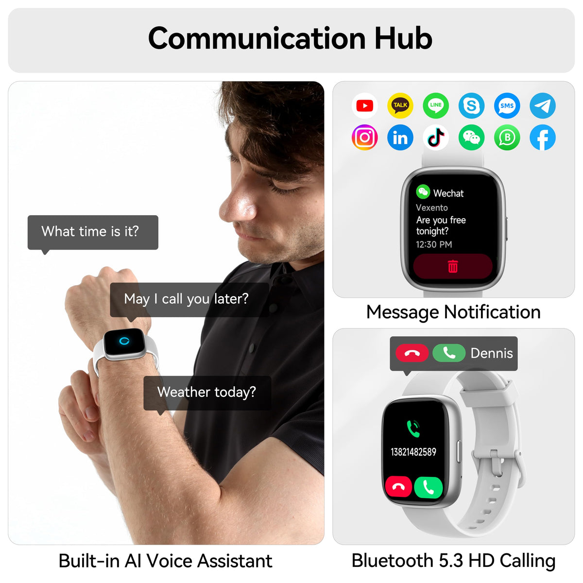 Cillso Smart Watch, Alexa Built-in, 1.83" Bluetooth Calling Fitness Watch