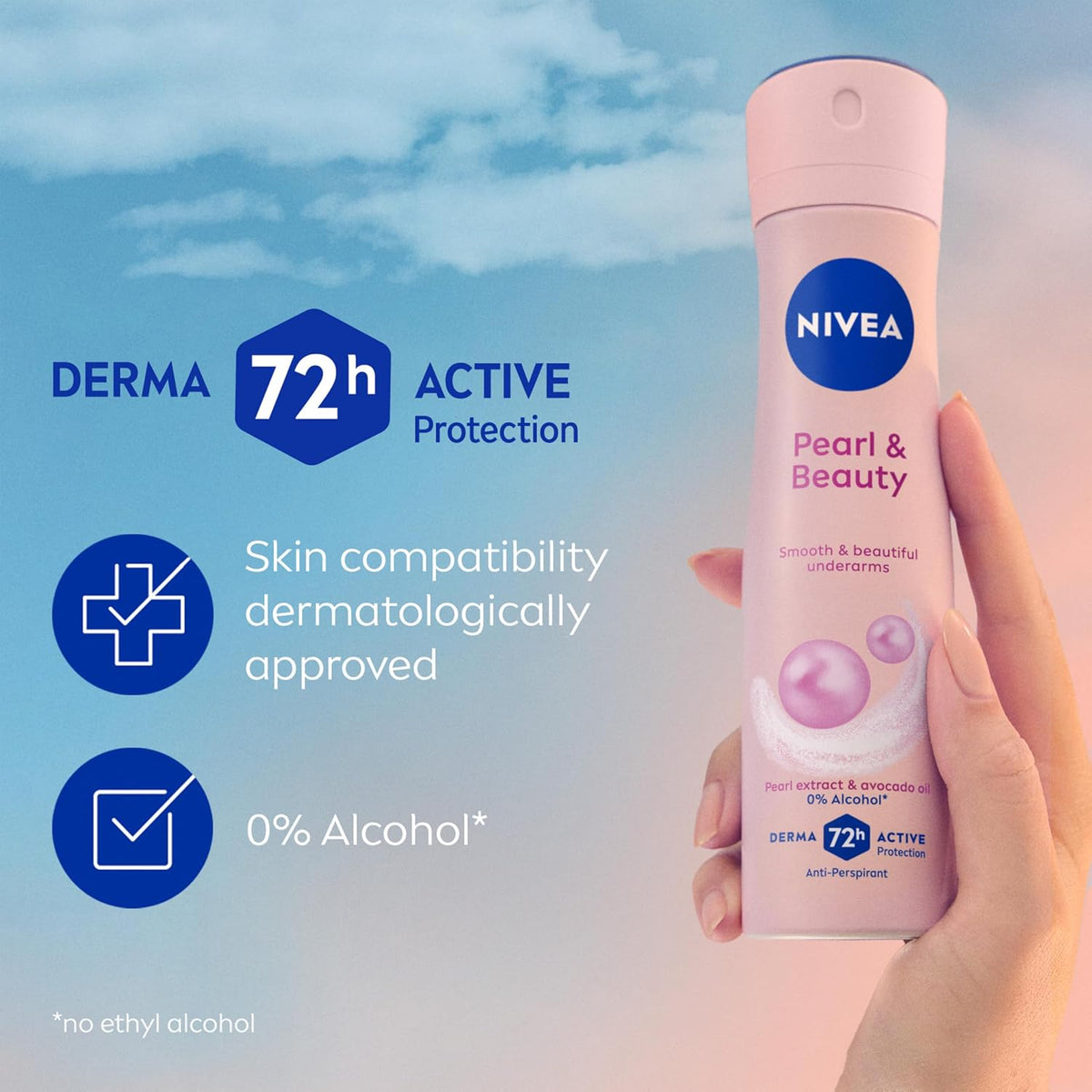NIVEA Pearl and Beauty Antiperspirant Spray, 150 ml