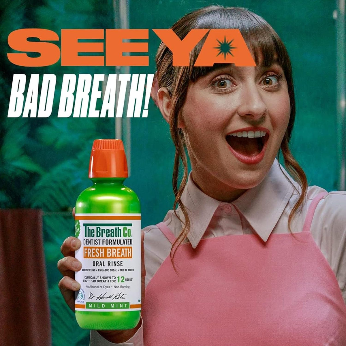 The Breath Co. Mild Mint Mouthwash, 12 Hours Fresh Breath, 500ml