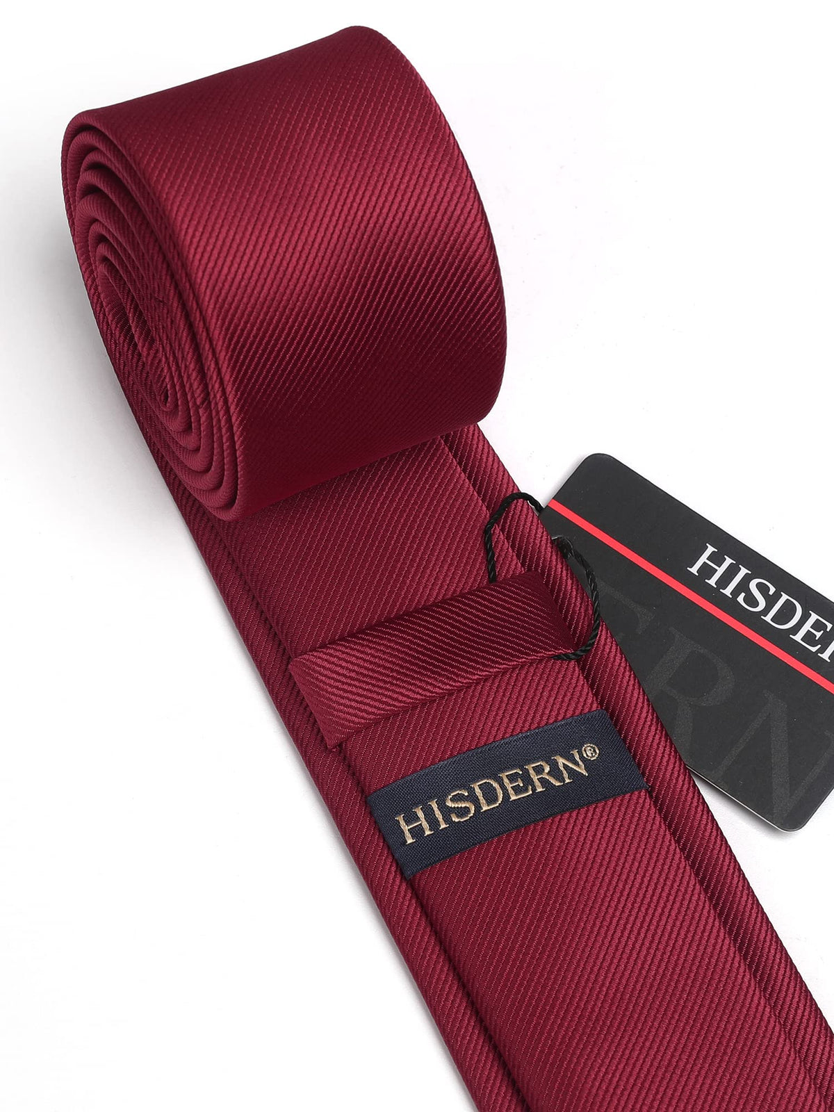 HISDERN Skinny Tie Solid Color 6cm Slim Ties for Men Wedding Classic Formal Business Necktie