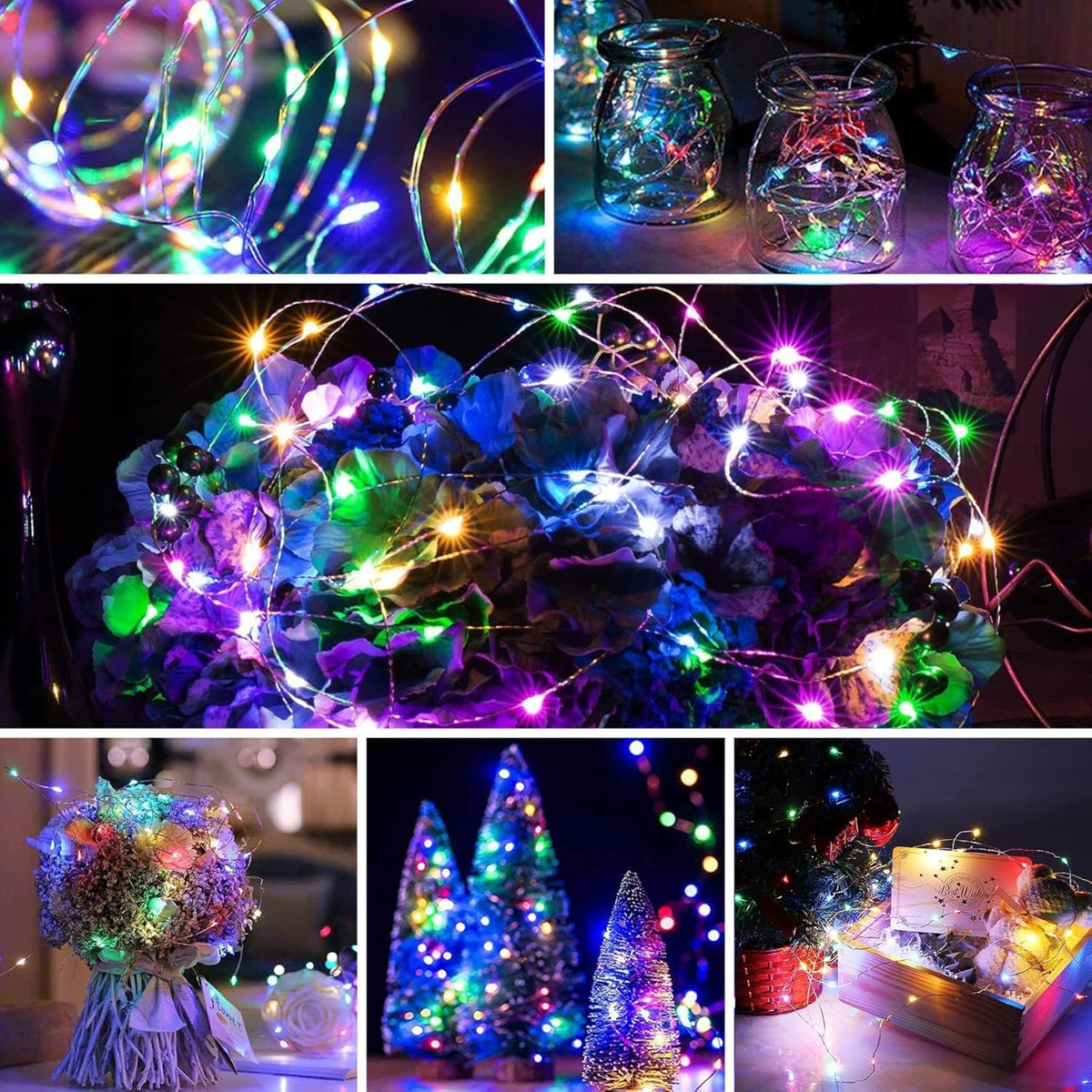 Lezonic 2Pack Solar String Lights Waterproof,12M/40Ft 120LED Garden Lights