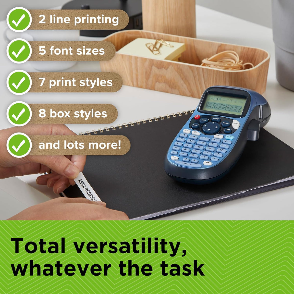 DYMO LetraTag LT-100H Handheld Label Maker | ABC Keyboard Label Printer with Easy-to-Use13 Character LCD Screen | for Home or Office | Blue