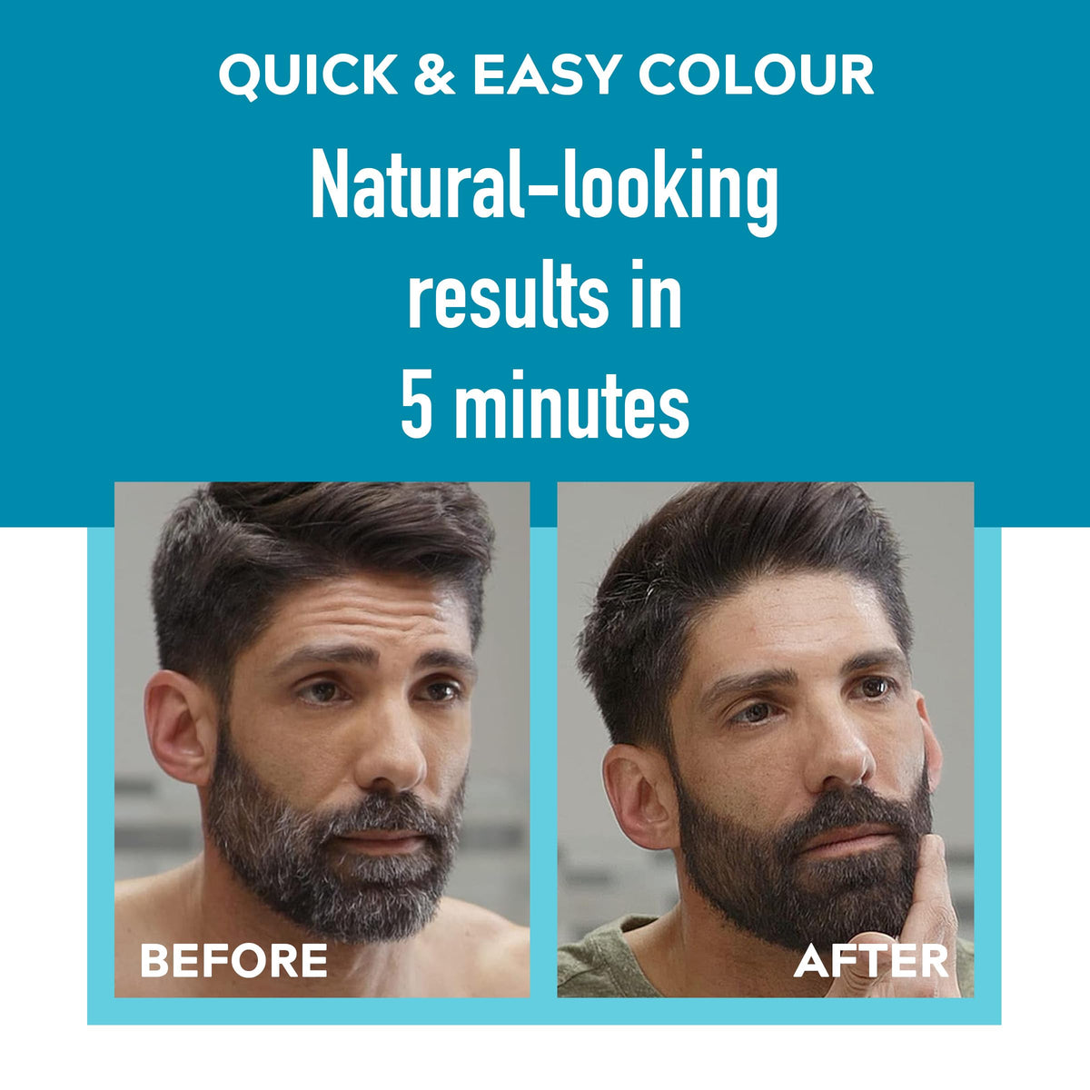 Just for men Moustache & Beard Dark Brown Dye, Eliminates Grey for a Thicker & Fuller Look M45