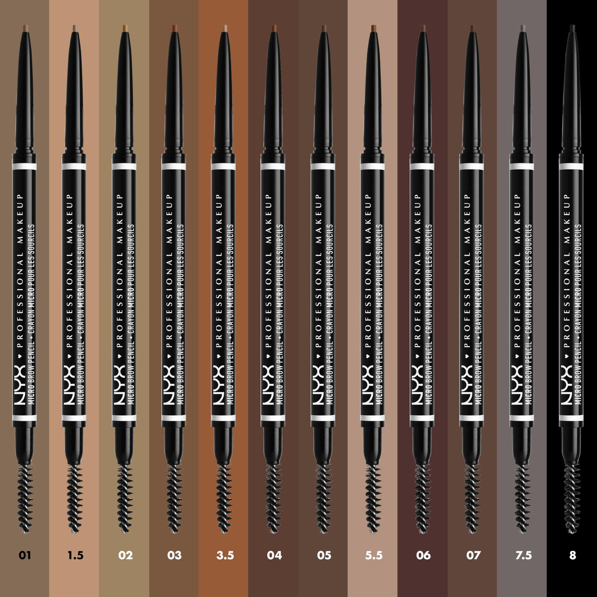 NYX Professional Makeup Micro Brow Pencil, Dual Ended Precise: Ash Brown