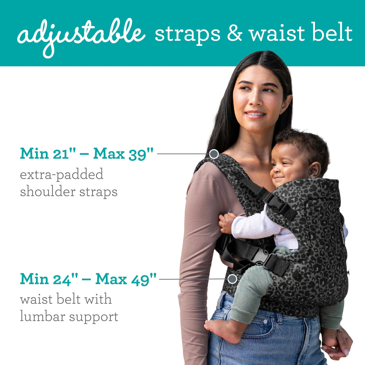 Infantino Flip Advanced 4-in-1 Baby Carrier - Ergonomic, Convertible, Face-in and Face-Out Front and Back Baby Carrier for Newborn to Toddler 3,6-14,5kg, Grey
