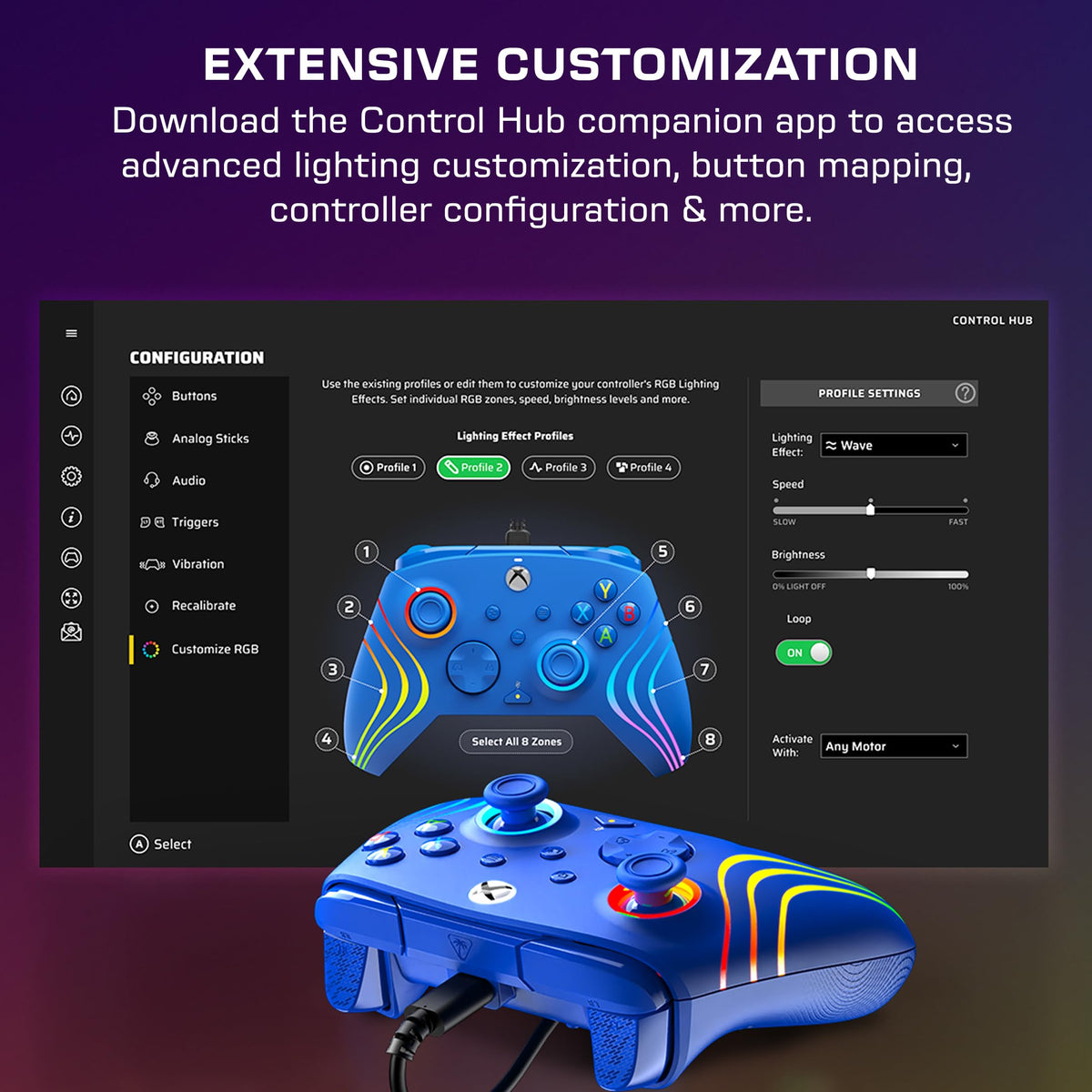 Turtle Beach Afterglow Wave Wired RGB Gaming Controller for XBOX & PC