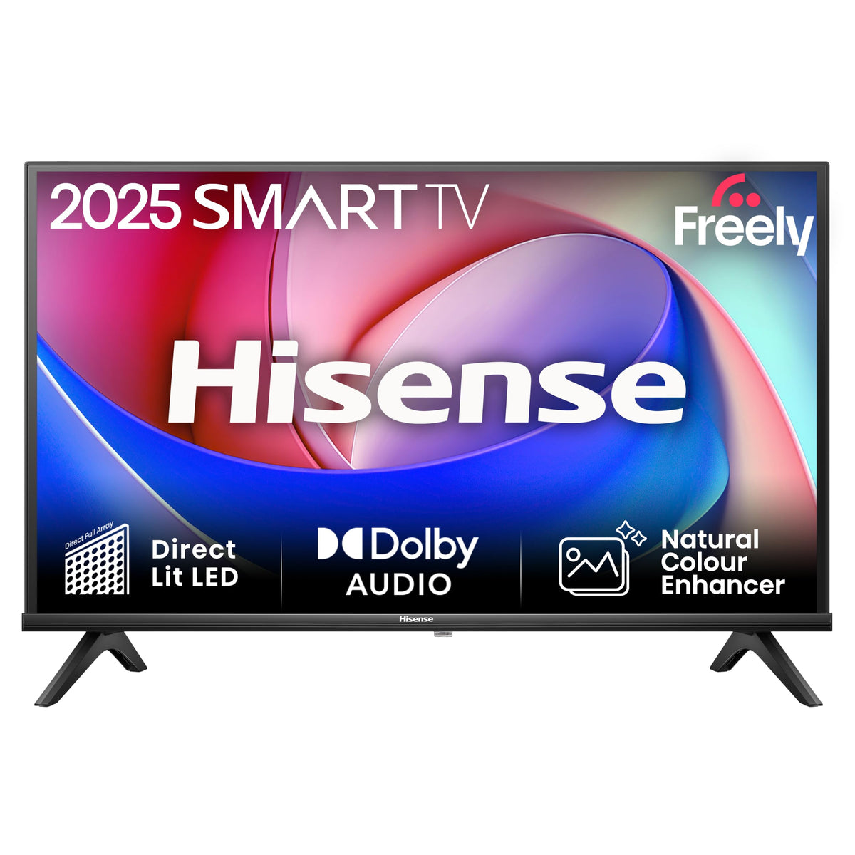 Hisense 40" 40A4QTUK FHD LED TV with Freely - Direct Lit LED, Dolby Audio, Natural Colour Enhancer, Games Mode, Sports Mode, Disney +, YouTube, Netflix