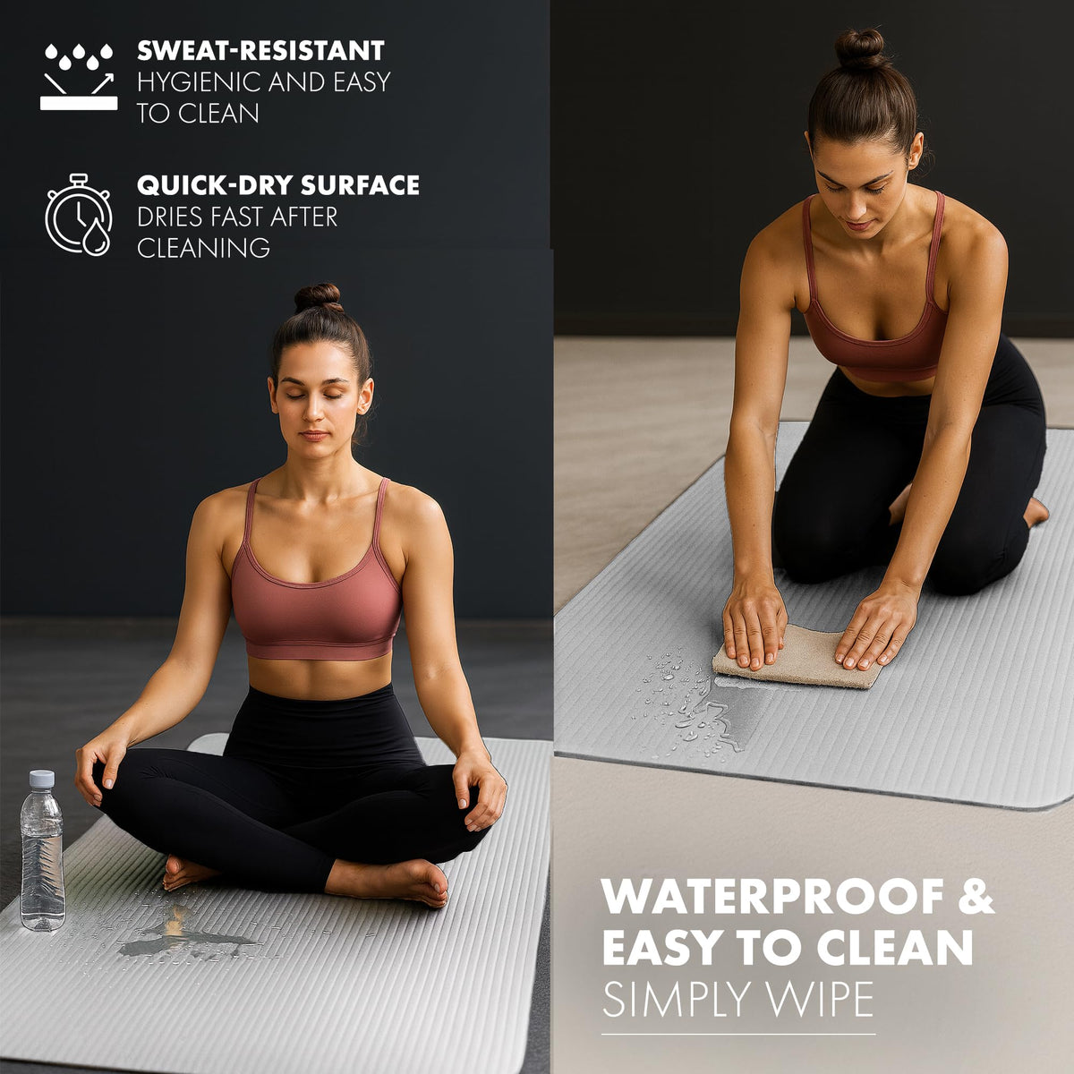 KAYMAN Yoga Mat - Non-Slip Extra Thick 8mm NBR Foam, Exercise Mat, 180x60cm