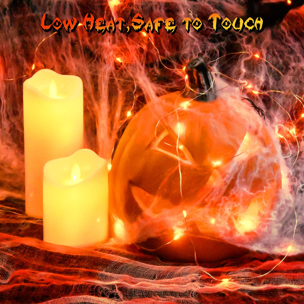 Dalugo Orange Fairy Lights, 3M/10ft Amber Fairy Lights, 30 LED Halloween Battery Lights for Autumn Halloween Christmas Decorations, Fireplace, Home Decor
