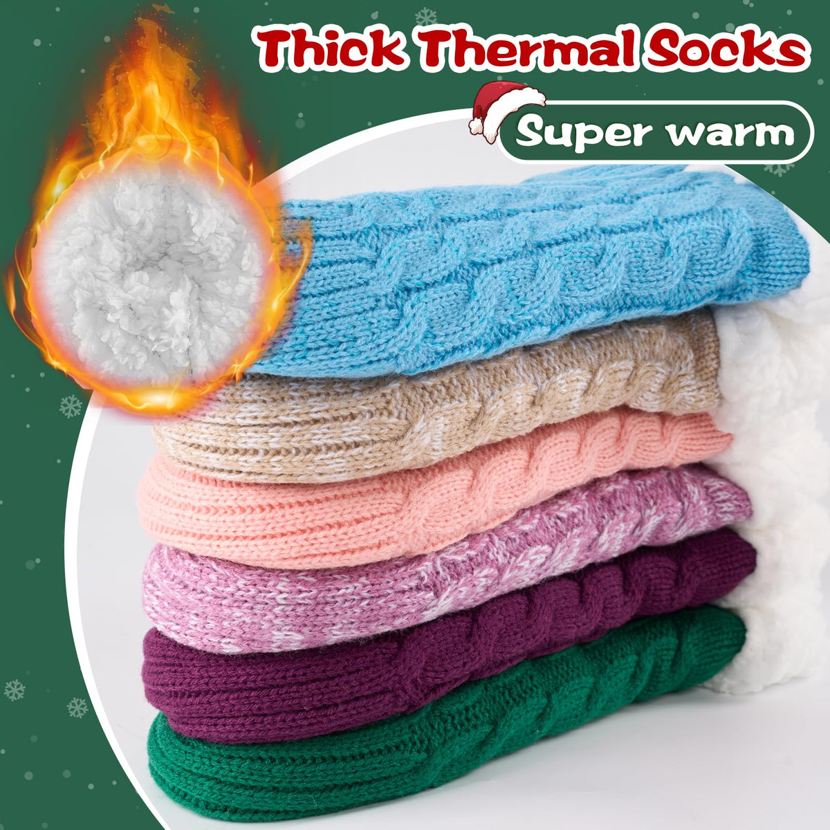 Niorasen Fluffy Slipper Socks Women Men, Winter Gift for Her, UK 4-9