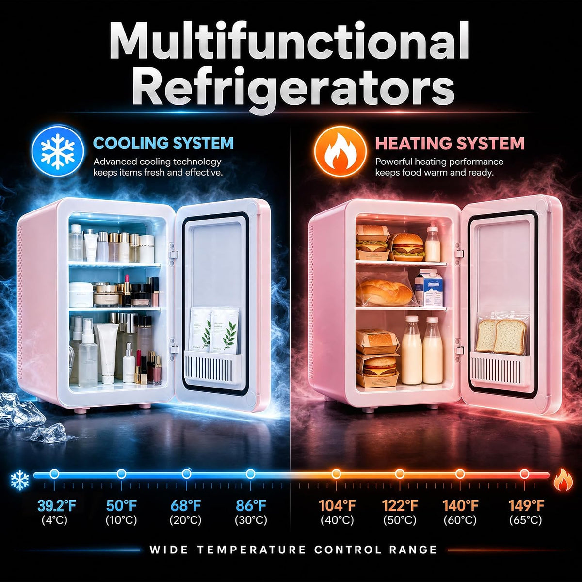 6L Skincare & Makeup Mini Fridge, Cooler & Warmer with LED Mirror