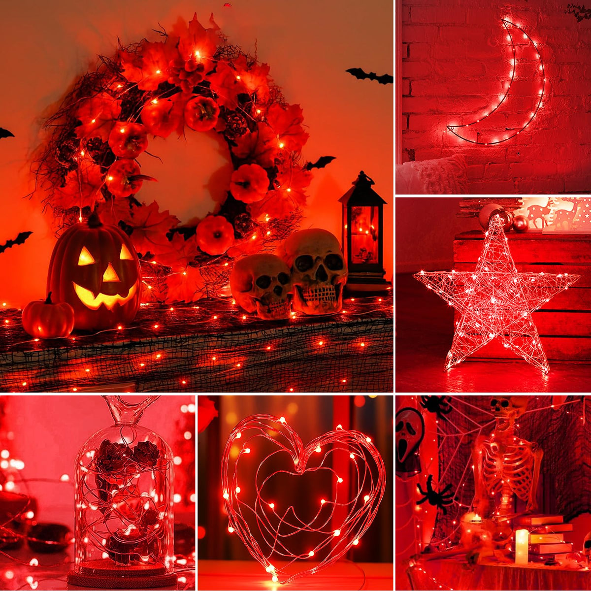 litogo Halloween Orange Fairy Lights Battery Operated with Timer, 3M 30 LED