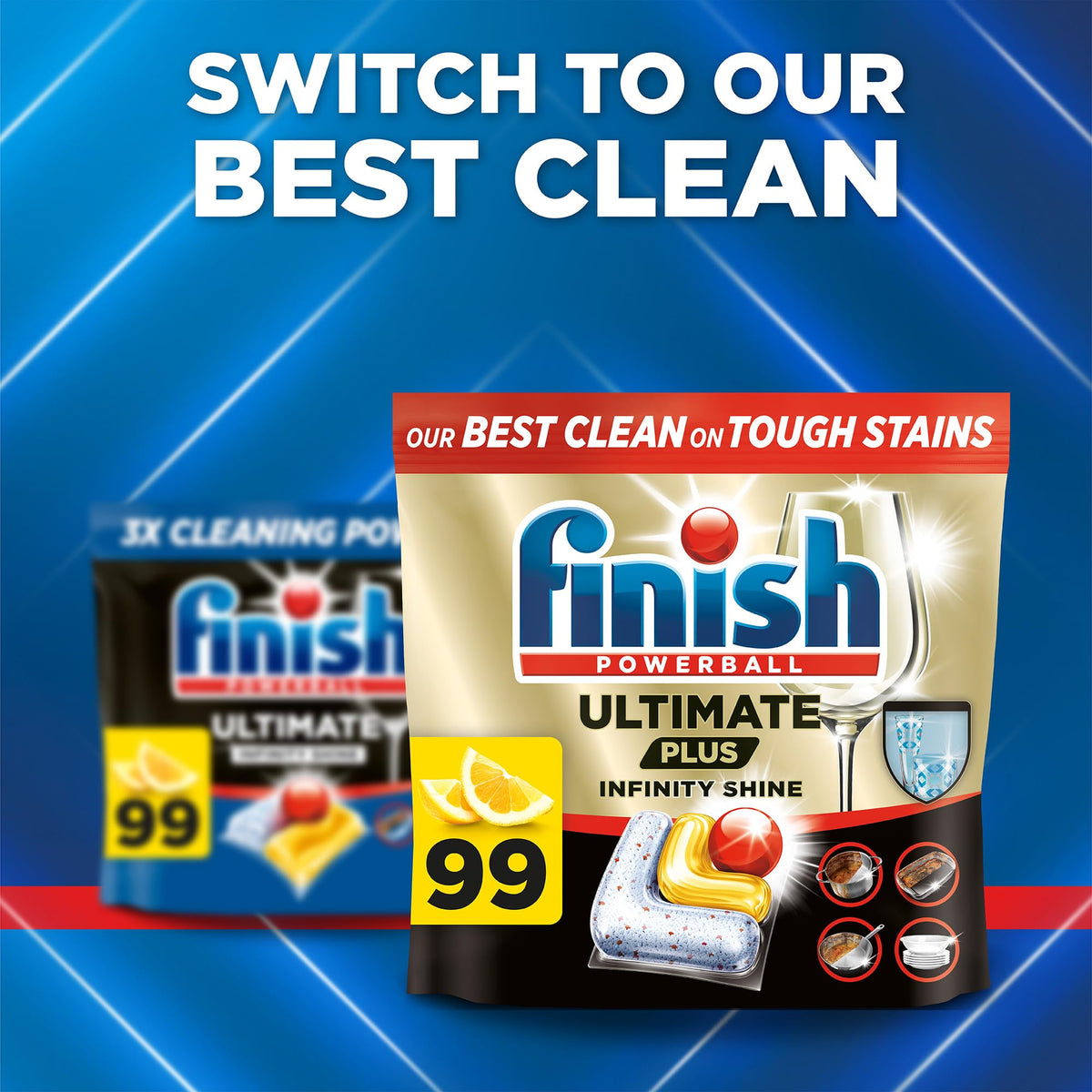 Finish Ultimate Infinity Shine, Dishwasher Tablets, Lemon, 100