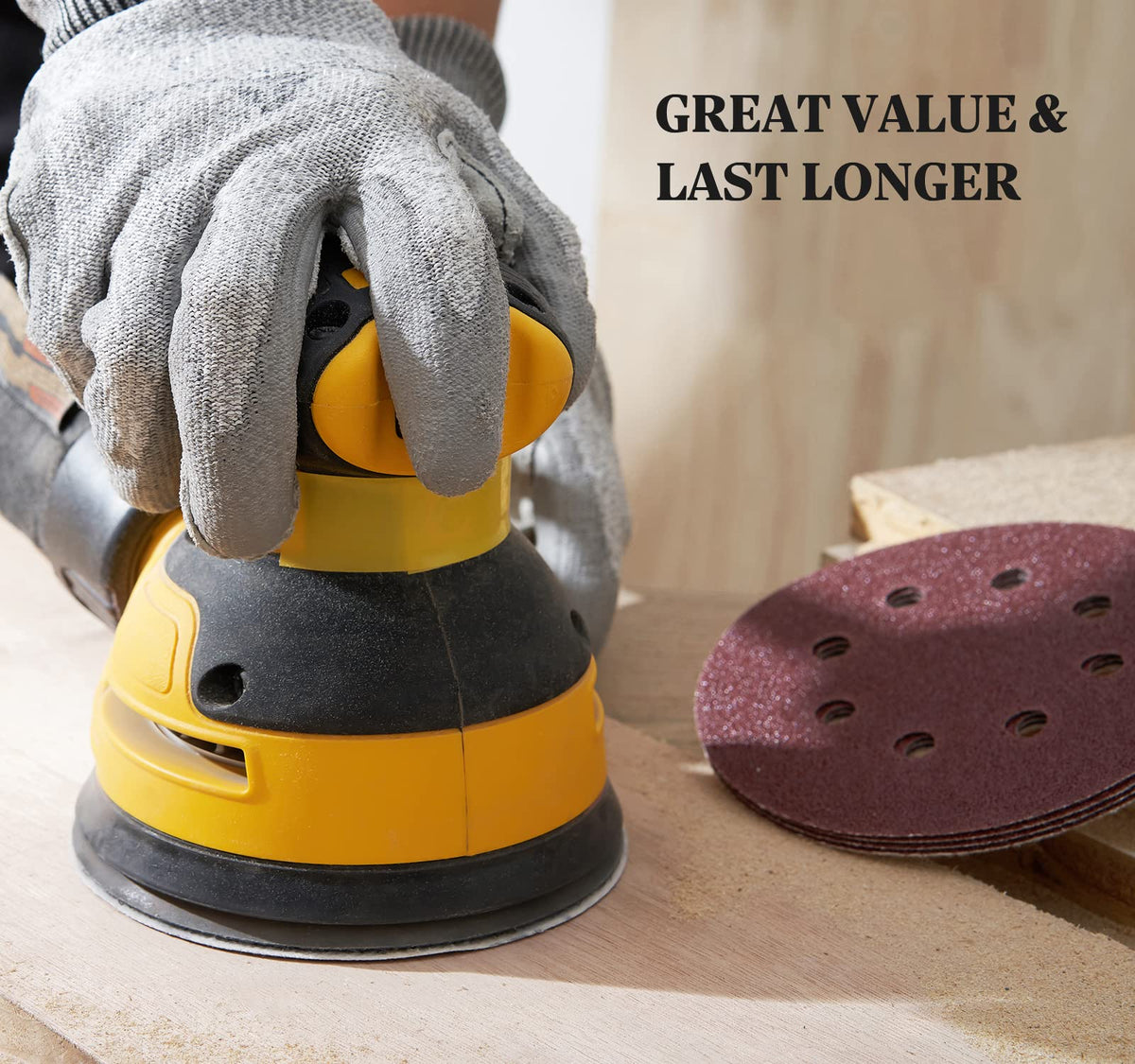 SATC Sanding Discs 150 Grit 110PCS Orbital Sander Discs 125mm Hook and Loop Round Orbital Sander Pads for Sanding