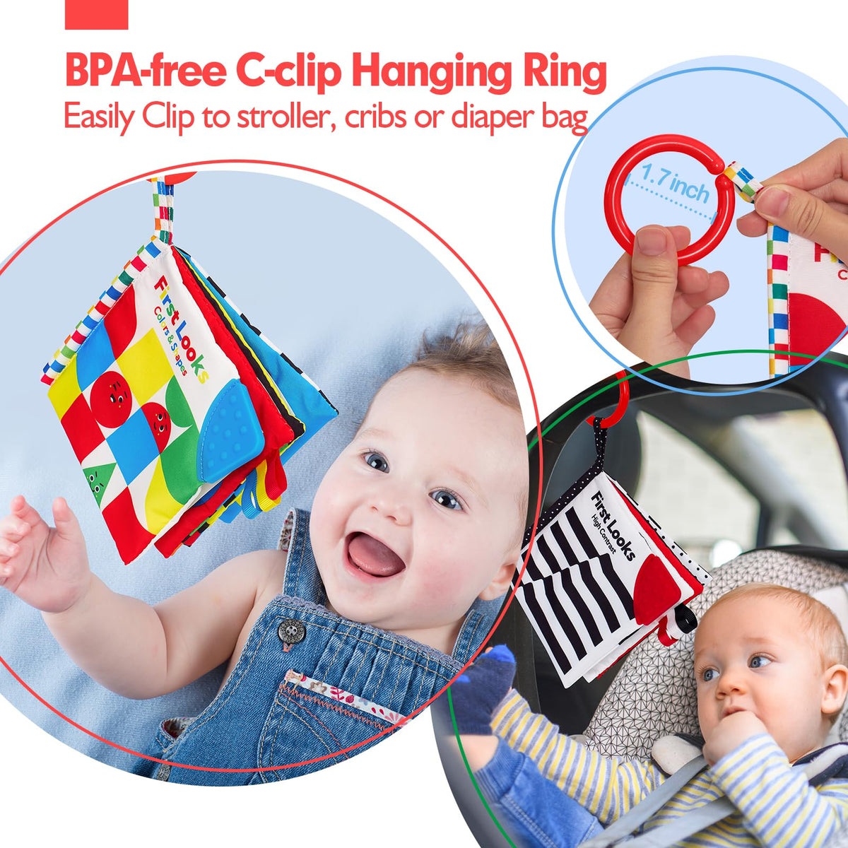 hahaland Baby Books 0-6 Months, Soft Cloth Newborn Books Toy for Babies