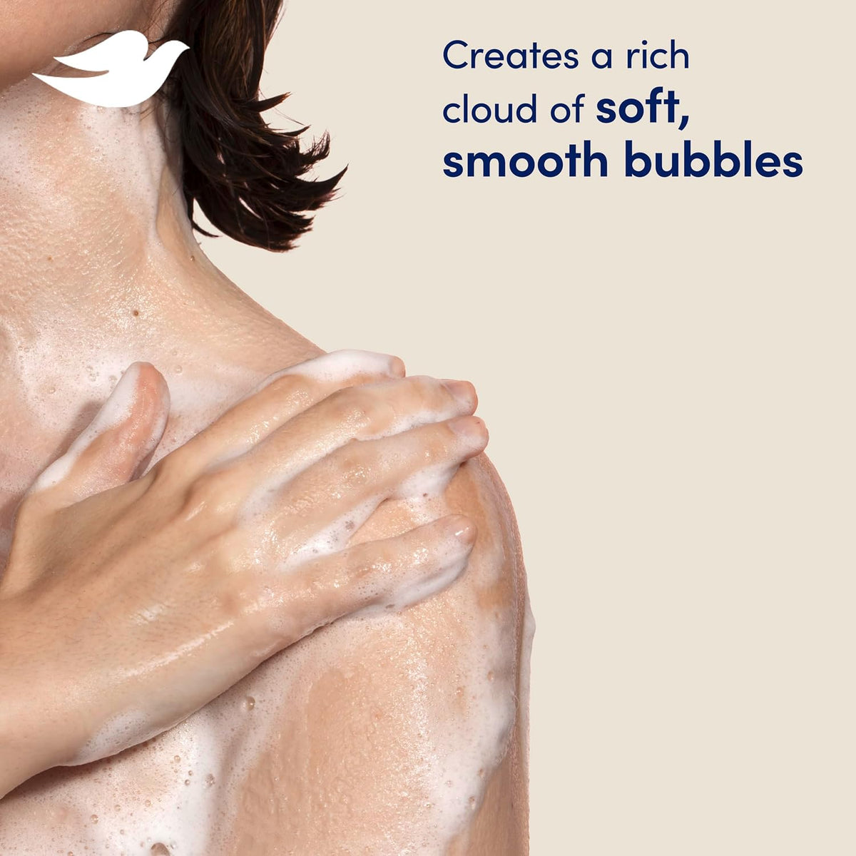 Dove Calming Caring Bath Bath Soak with ¼ moisturising cream, shea butter & warm vanilla for an indulgent bubble bath 450 ml