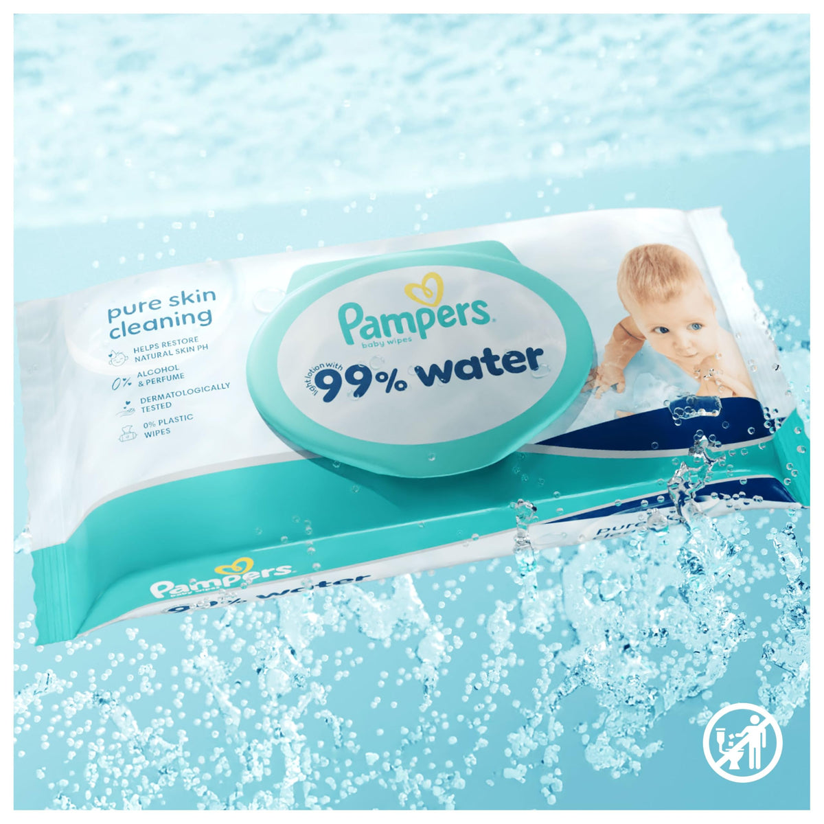 Pampers 99% Water Baby Wipes, 720 Count