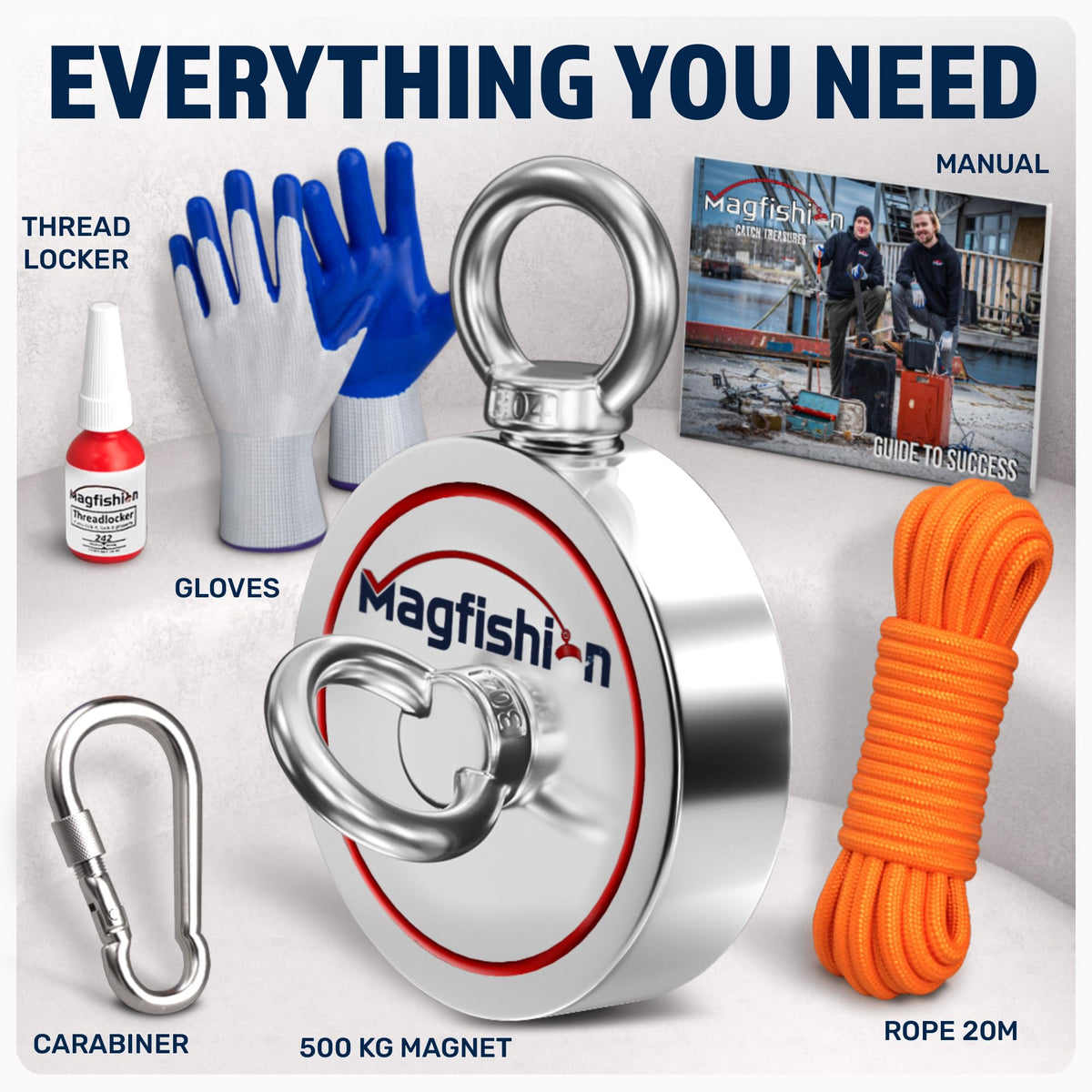 MAGFISHION Magnet Fishing Kit - 700 KG (1600lb) - Ø94mm - Fishing Magnets