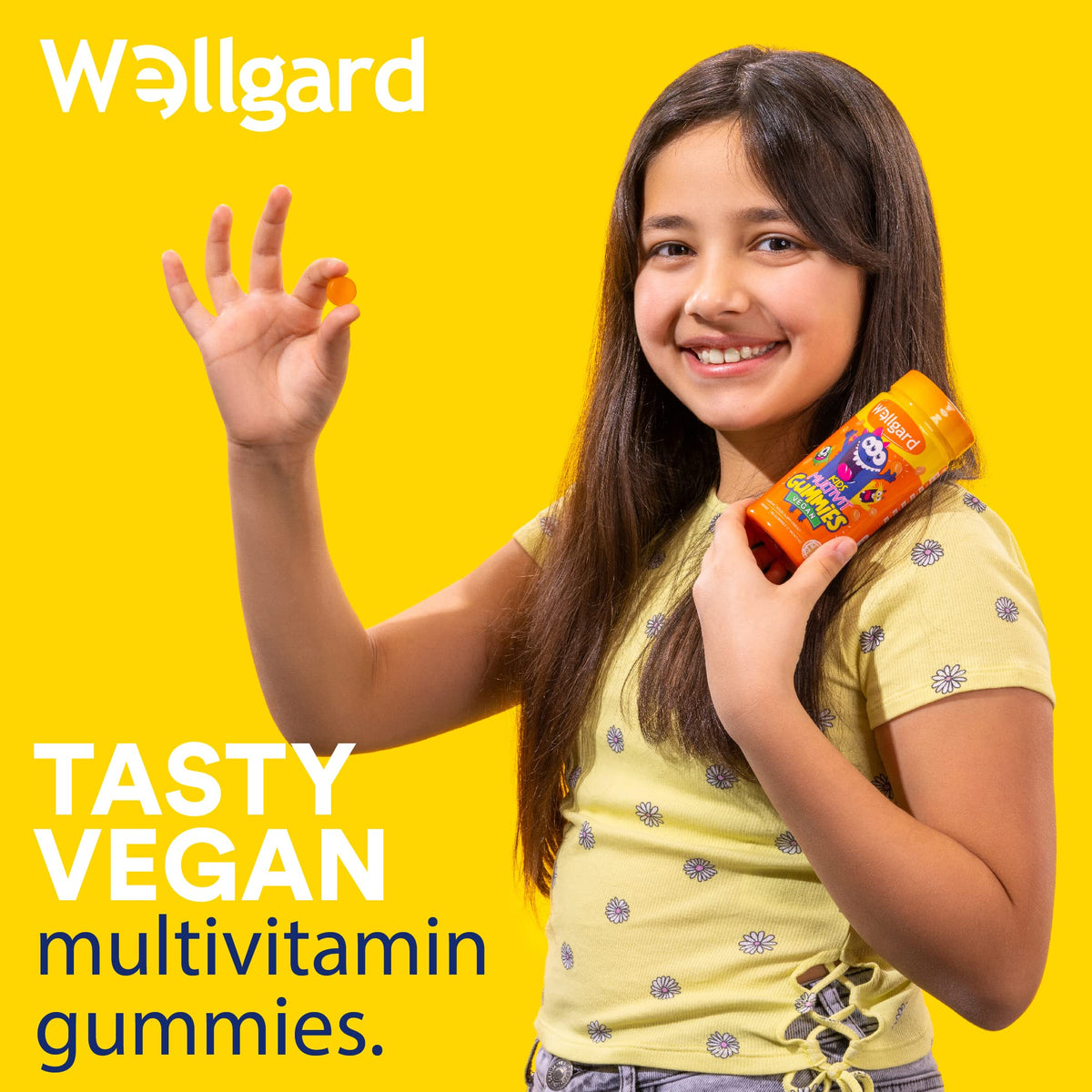 Wellgard Kids Calcium & D3 Gummies - 2 Month Supply - Vegan Chewable Calcium and Vitamin D3 Gummies, Mixed Berry Flavour