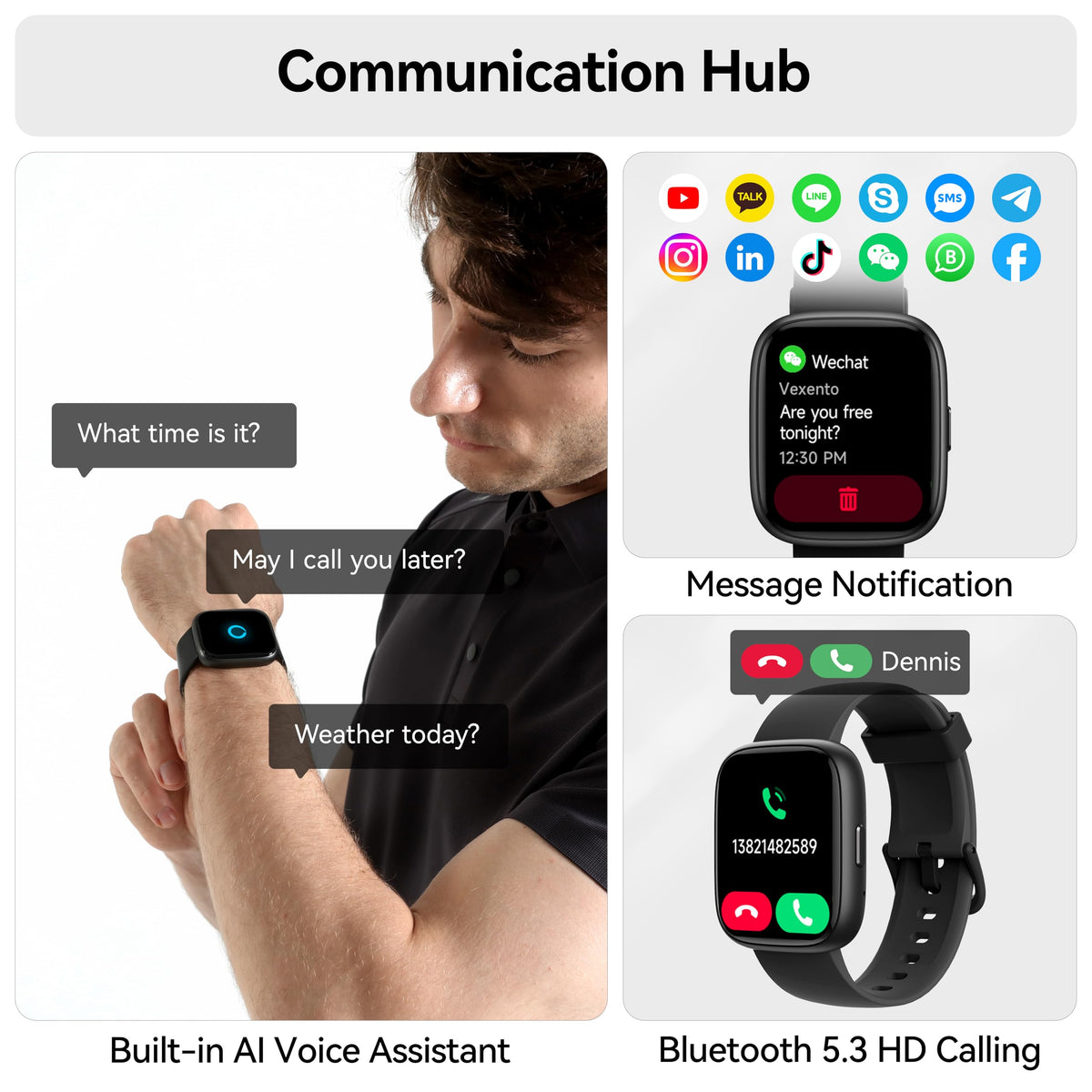 Cillso Smart Watch, Alexa Built-in, 1.83" Bluetooth Calling Fitness Watch