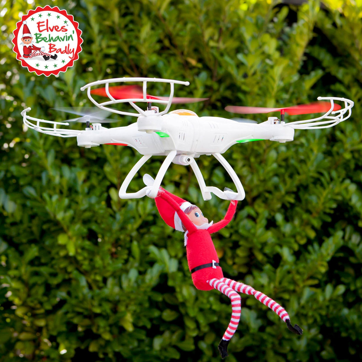 Elves Behavin' Badly Charming Red Long Leg Soft Body Vinylface Girl Elf with Hat - 30 cm (1 Pc.) - Premium Quality Plush Toy - Perfect For Holiday Decor & Gift-giving