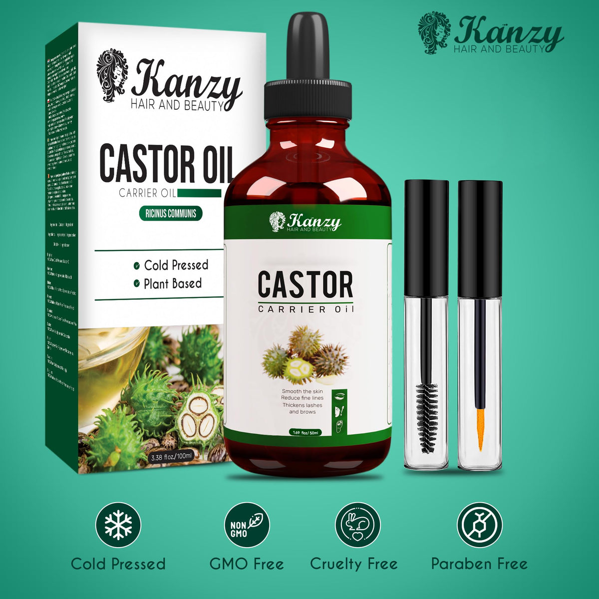 Kanzy Vitamin E Oil for Skin, Hair, Lips and Face - Naturally Sourced Multi-Purpose Plant-Based Vitamin E Oil for Hair Growth as Skincare and Haircare Product for both Men and Women (30 ml)