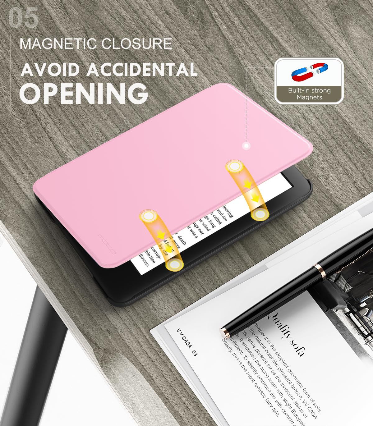 MoKo Case for 6" Amazon Kindle Basic 11th Gen 2024/2022, Matcha