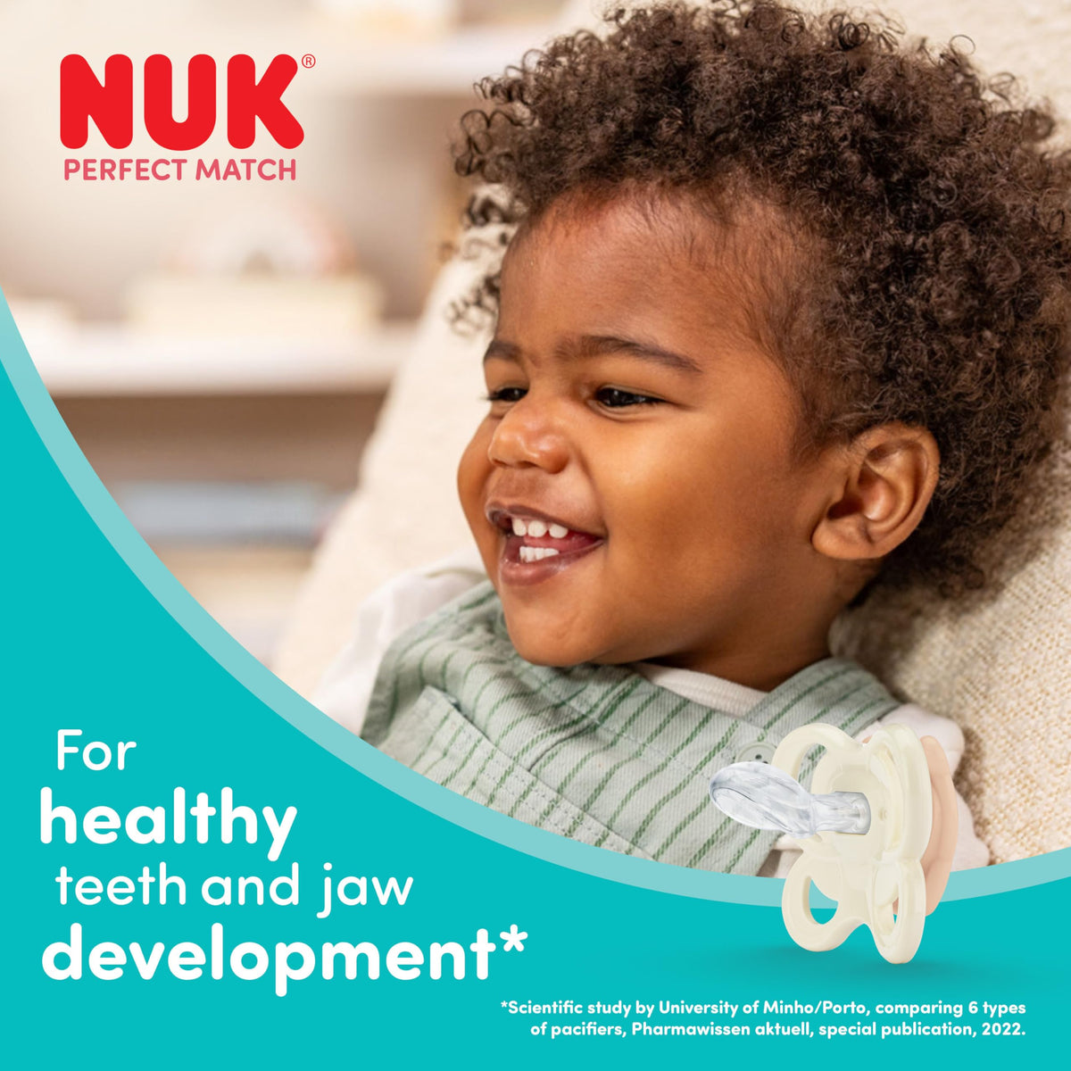 NUK Perfect Match Newborn Baby Bottle Set | 0+ Months | 150ml | Anti Colic Feeding Bottle | PP | Temperature Control Indicator | Rainbow | 4 Count