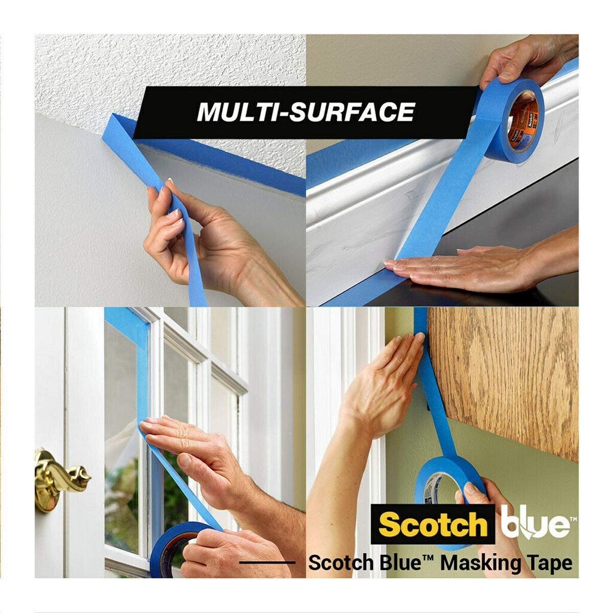 ScotchBlue Multi-Surface Premium Masking Tape, 24mm x 41m, 1 Roll/Pack - Scotch Adhesive Blue Painters Tape, For Painting and Decorating, Indoor & Outdoor, Sticks Well, 100% PEFC