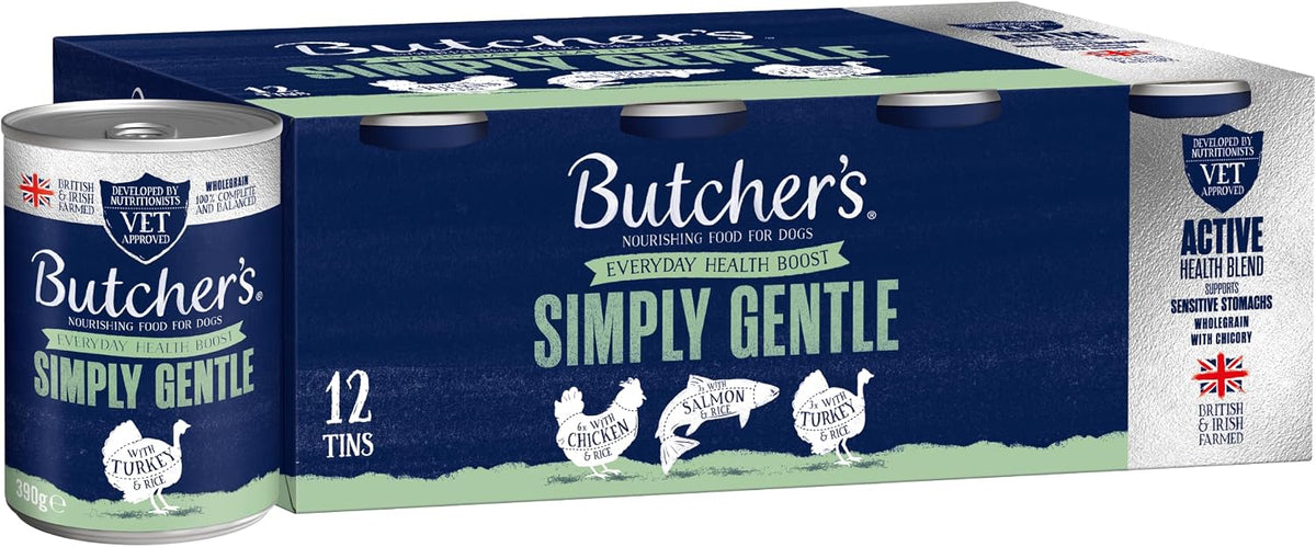 Butcher's Complete Wet Can Adult Dog Food Simply Gentle Loaf Pack 12x390g