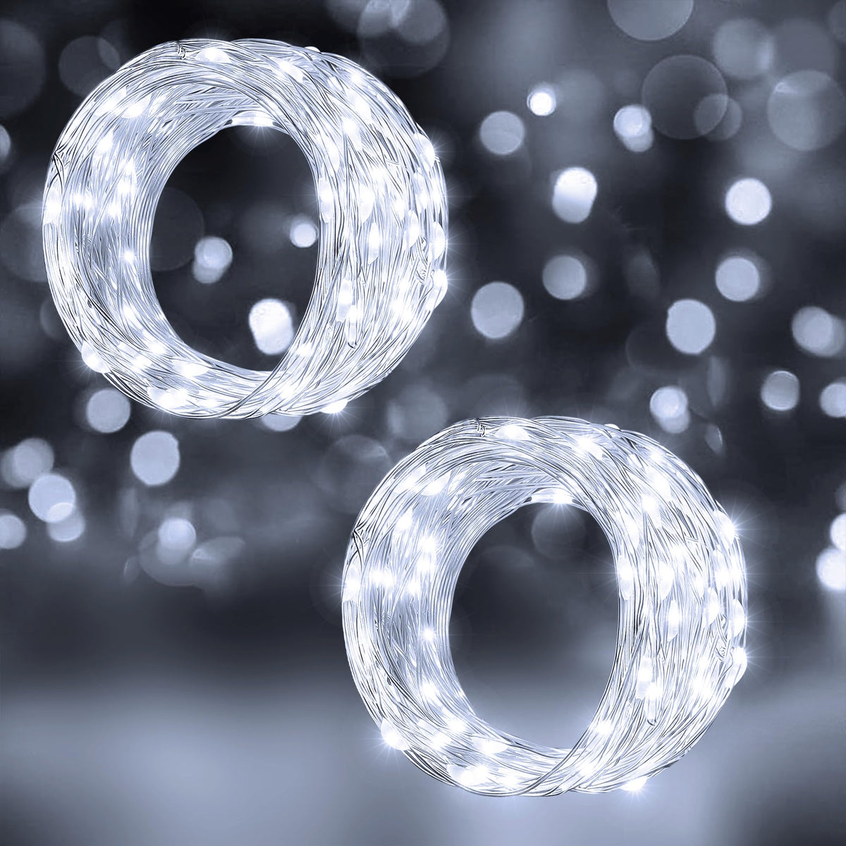 Ollny 10m 100LED Red Fairy Lights Battery Operated,Copper Wire String Light