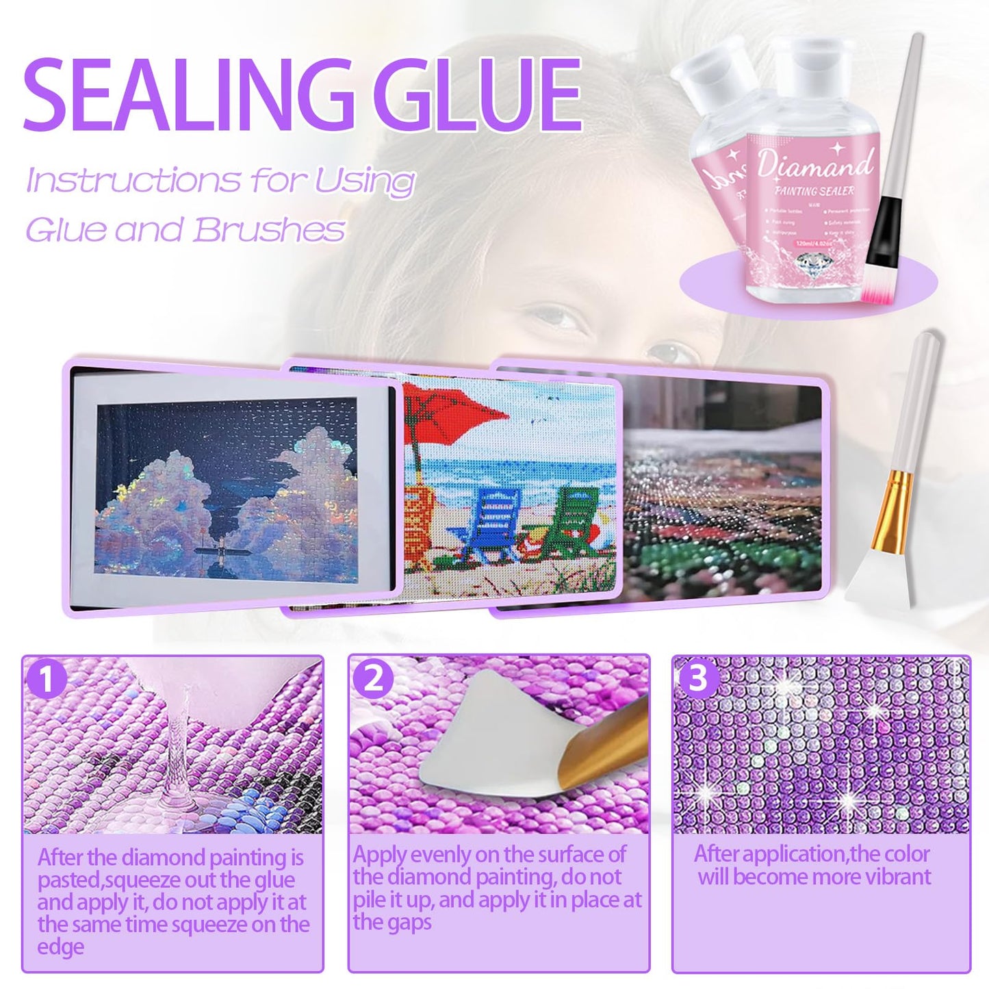 DNSGOOR 189Pcs All Inclusive Diamond Art Accessories Kit Diamond Painting A4 LED Light Pad Set with Diamond Art Sealer Glue Stand Storage Case Pens 5D Painting Tools for DIY Drill Craft