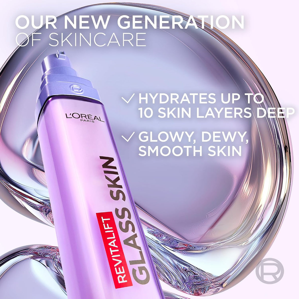 L'Oreal Paris Glass Skin Moisturiser, Revitalift Filler Liquid Cream 50ml