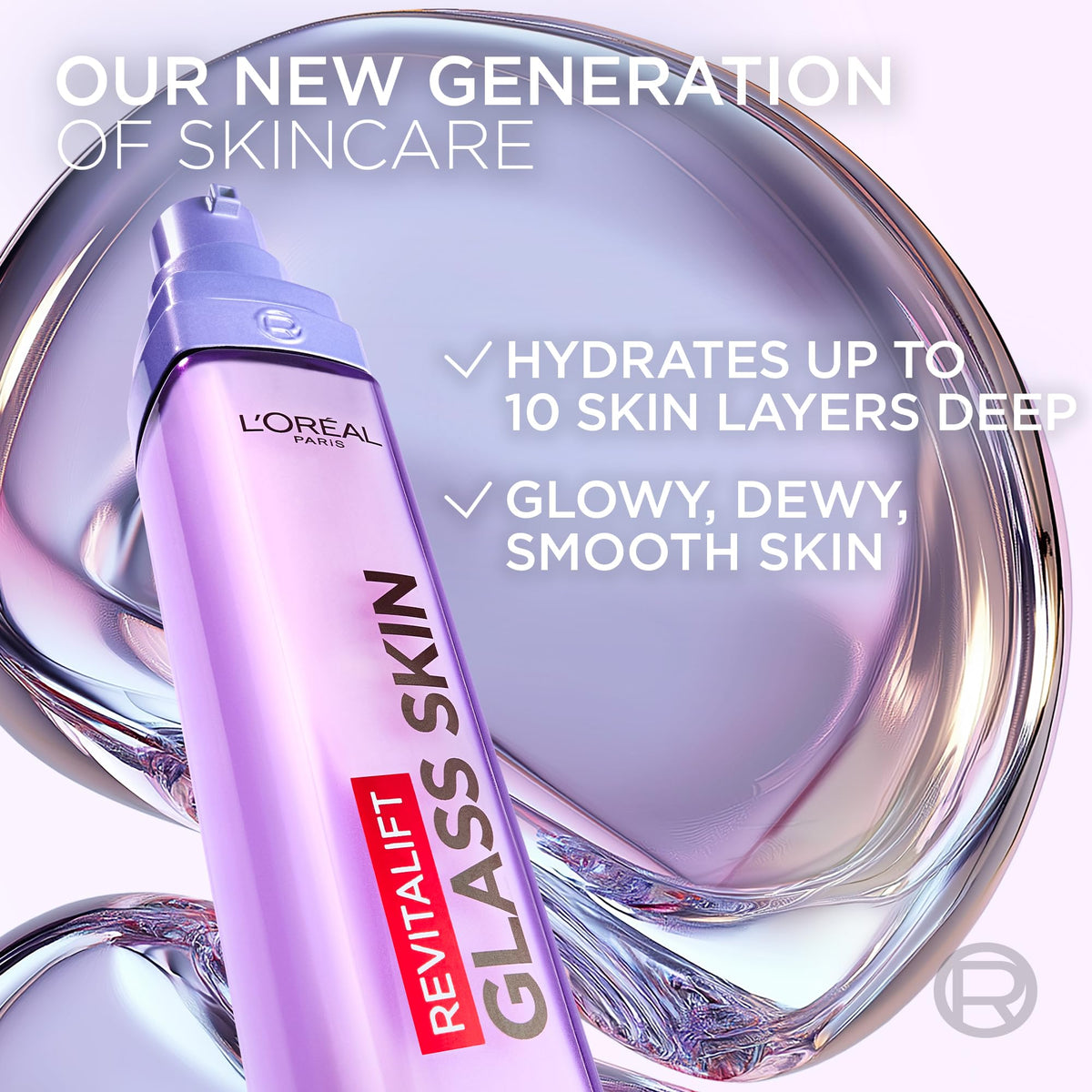 L'Oreal Paris Glass Skin Moisturiser, Revitalift Filler Liquid Cream 50ml