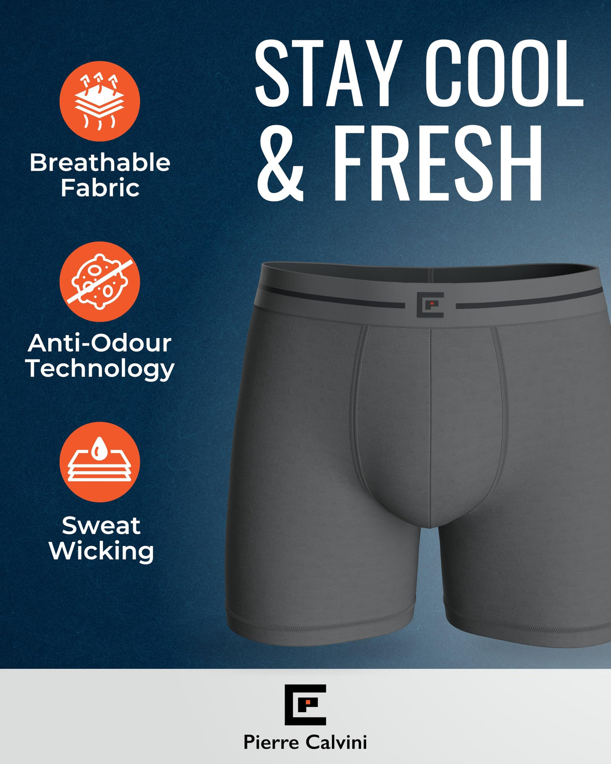 Pierre Calvini Bamboo Mens Boxers - Mens Underwear Multipack (3/6Pk)