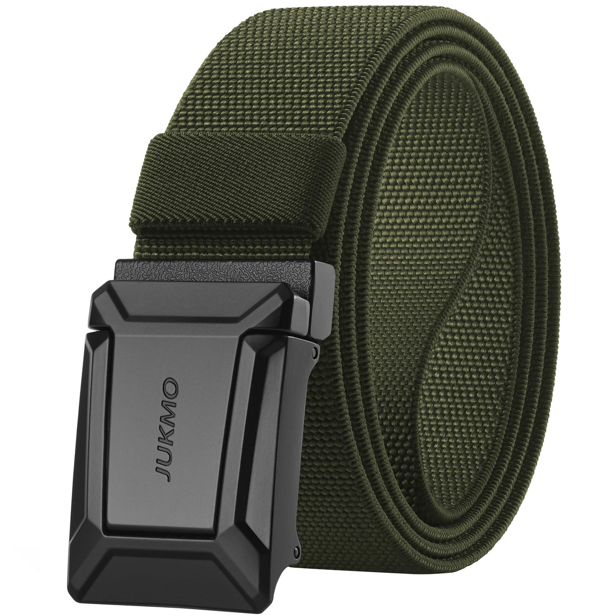 JUKMO Stretch Tactical Belt for Men, Military Work Rigger Hiking 1.5" Elastic Nylon Web Ratchet Quick Release Belt in Gift Box