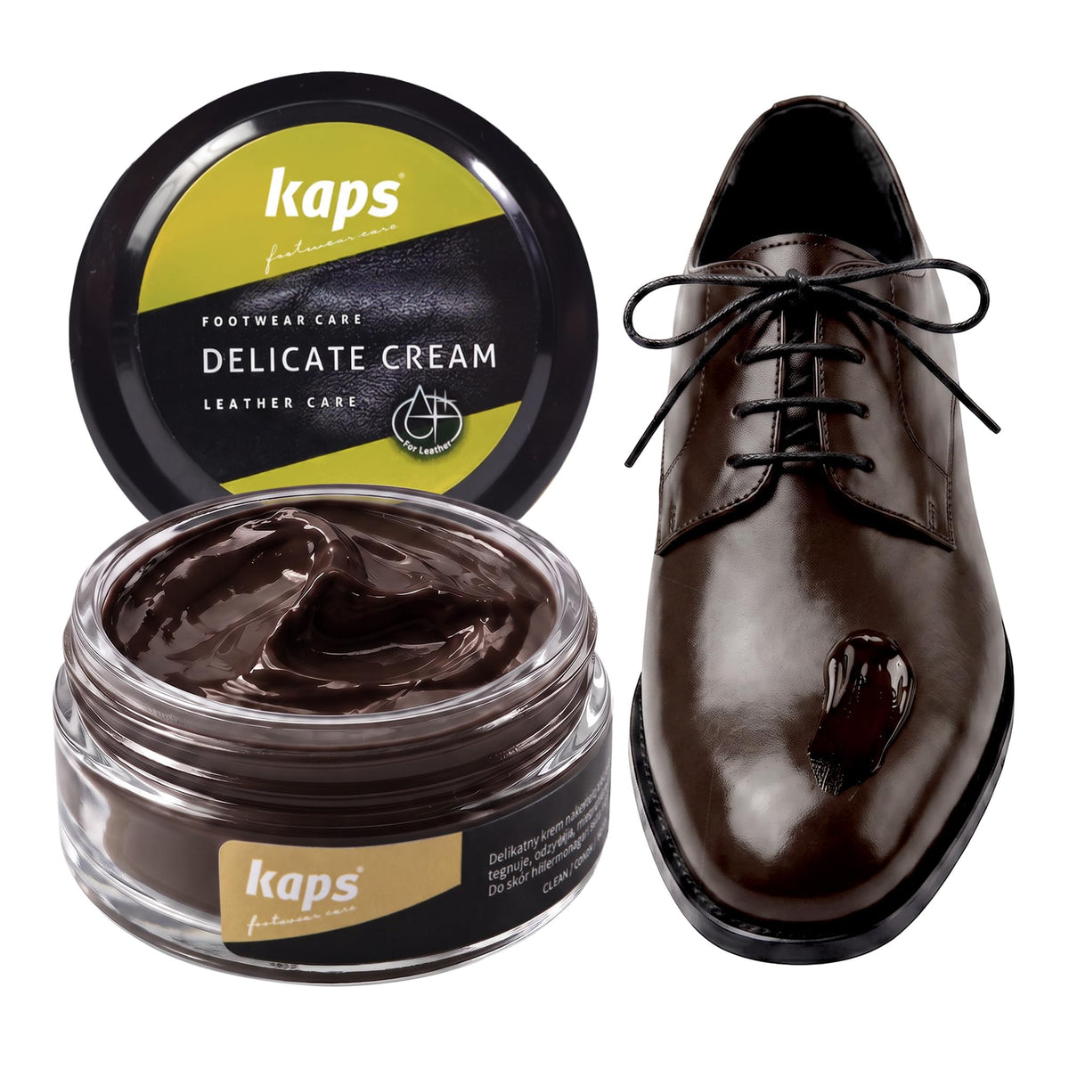 Leather Shoe Cream Polish & Conditioner, Kaps 50ml