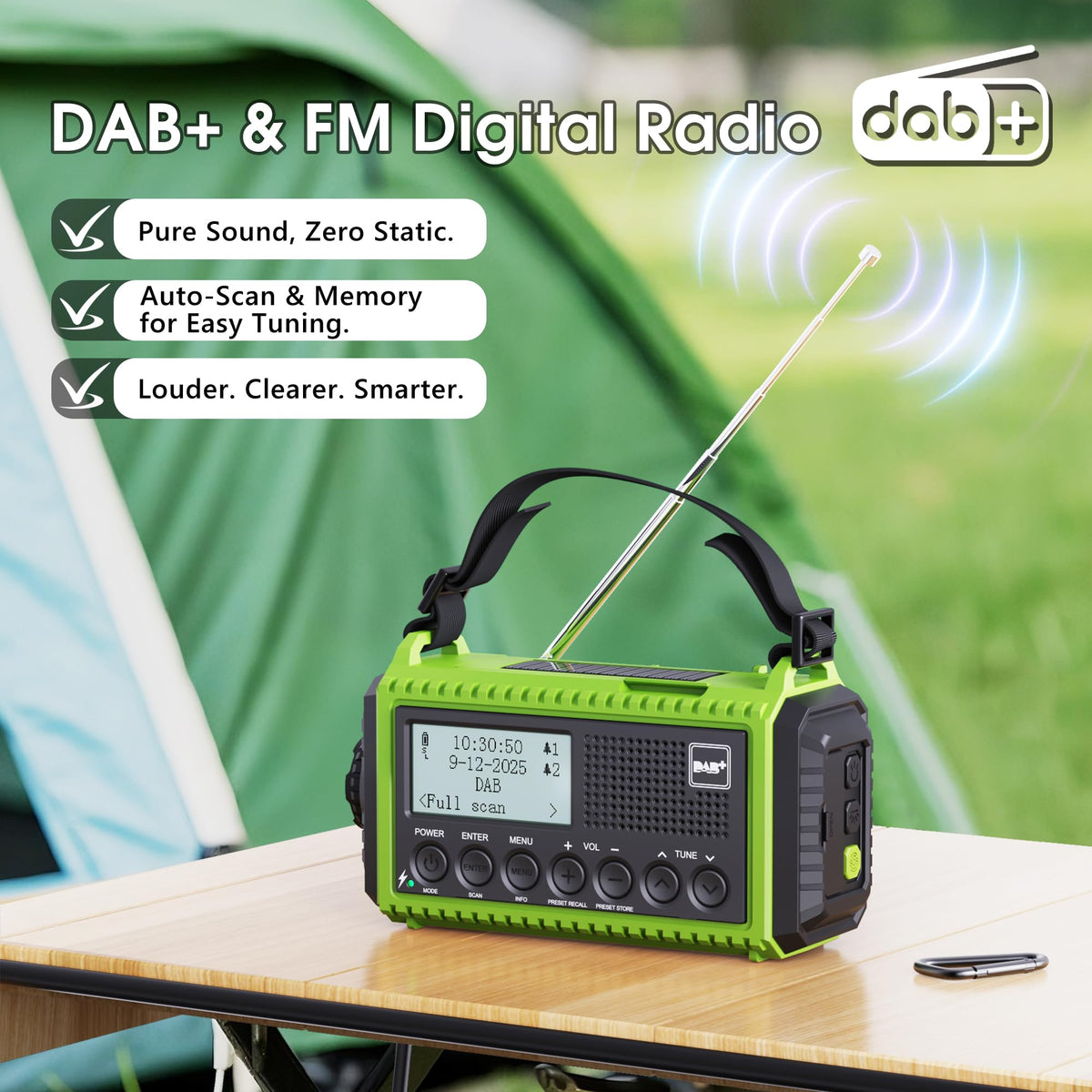 ROCAM Wind up Radio Solar, Battery, Torch, Portable DAB Radio