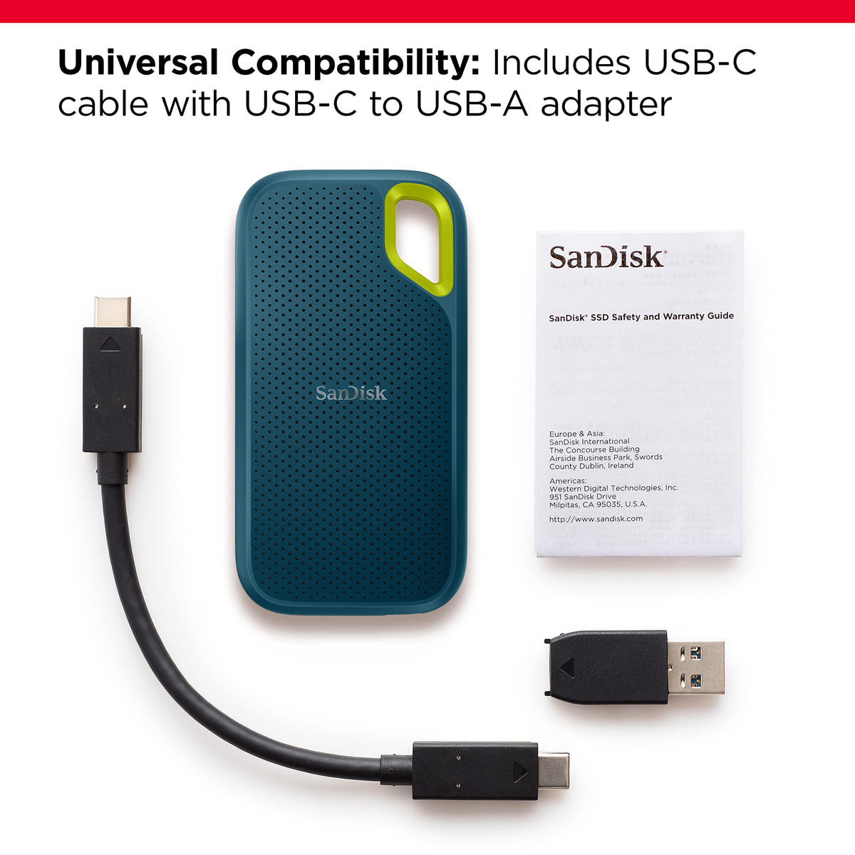 SanDisk Extreme Portable SSD 2TB - Up to 1050MB/s Read Speeds (Older Model)