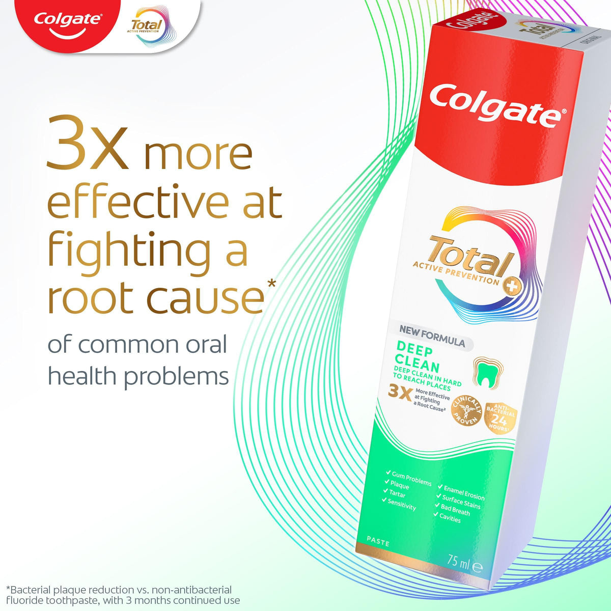 Colgate Total Active Prevention+ Decay + Erosion Defence Toothpaste, 75ml