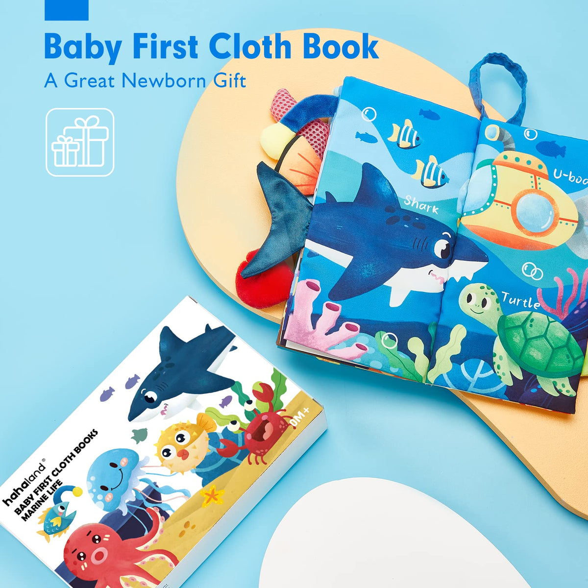 hahaland Baby Books 0-6 Months Infant Tummy Time Toys High Contrast