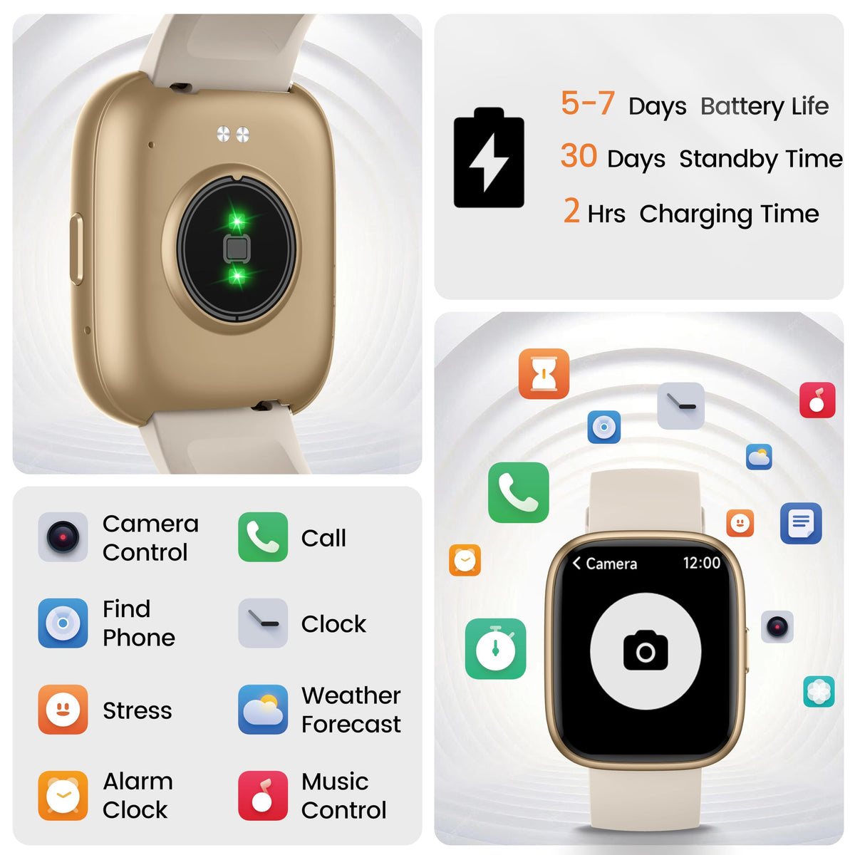 Cillso Smart Watch, Alexa Built-in, 1.83" Bluetooth Calling Fitness Watch
